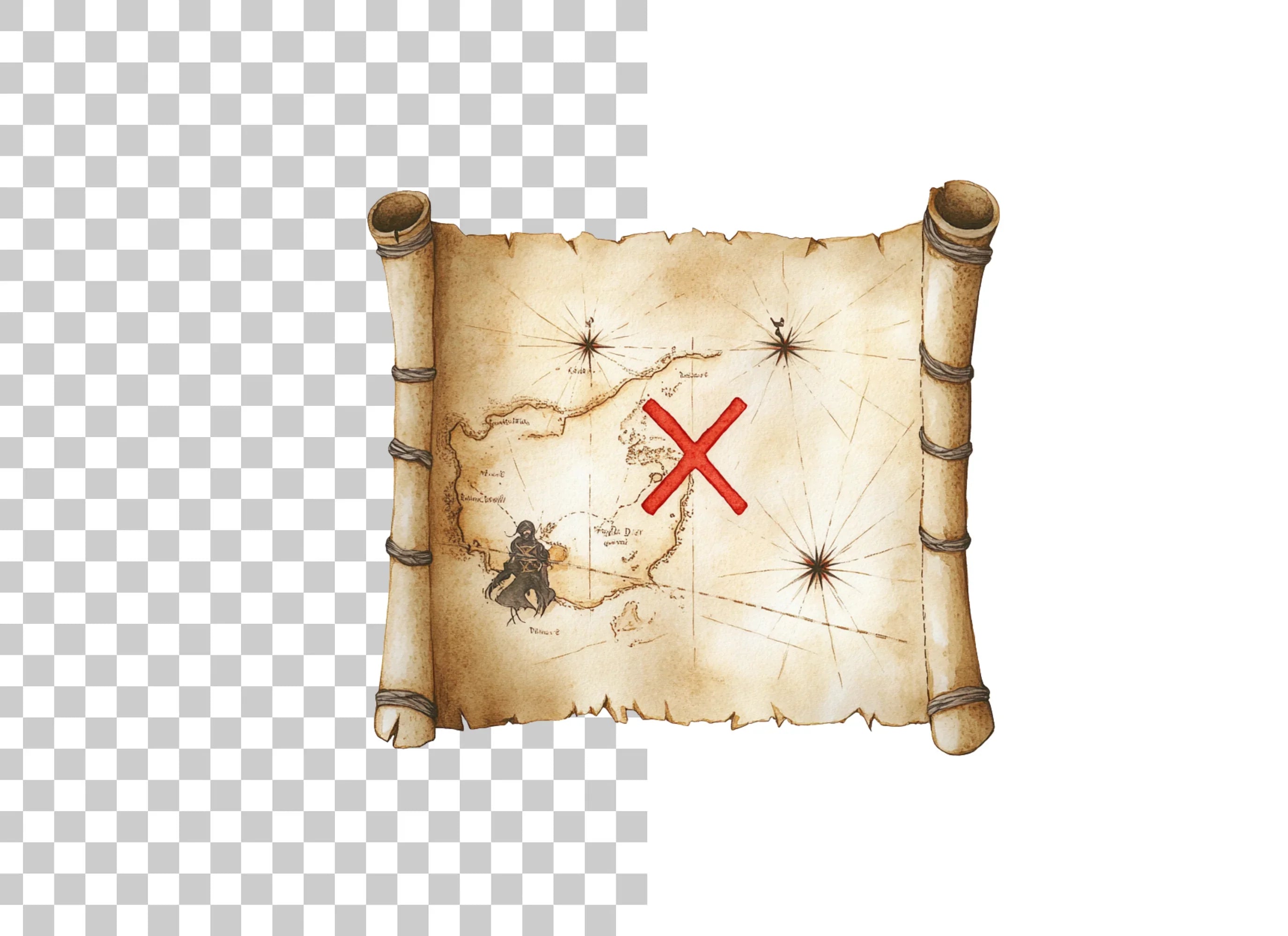 Vintage Treasure Map Clipart Bundle