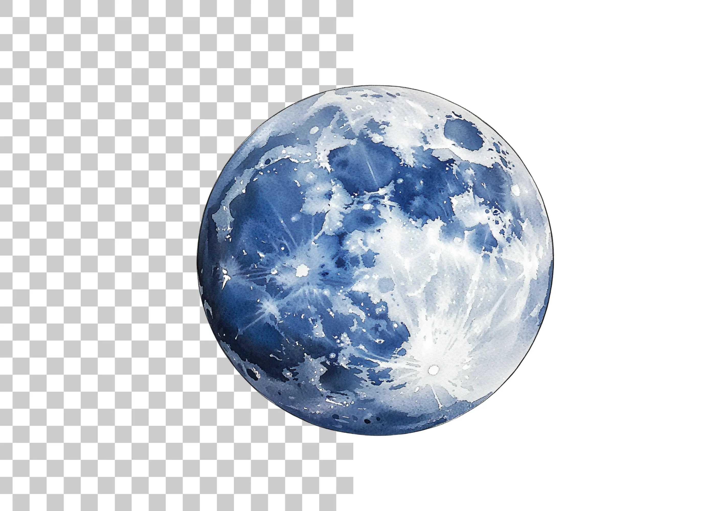 Blue Moon Phases Clipart Bundle