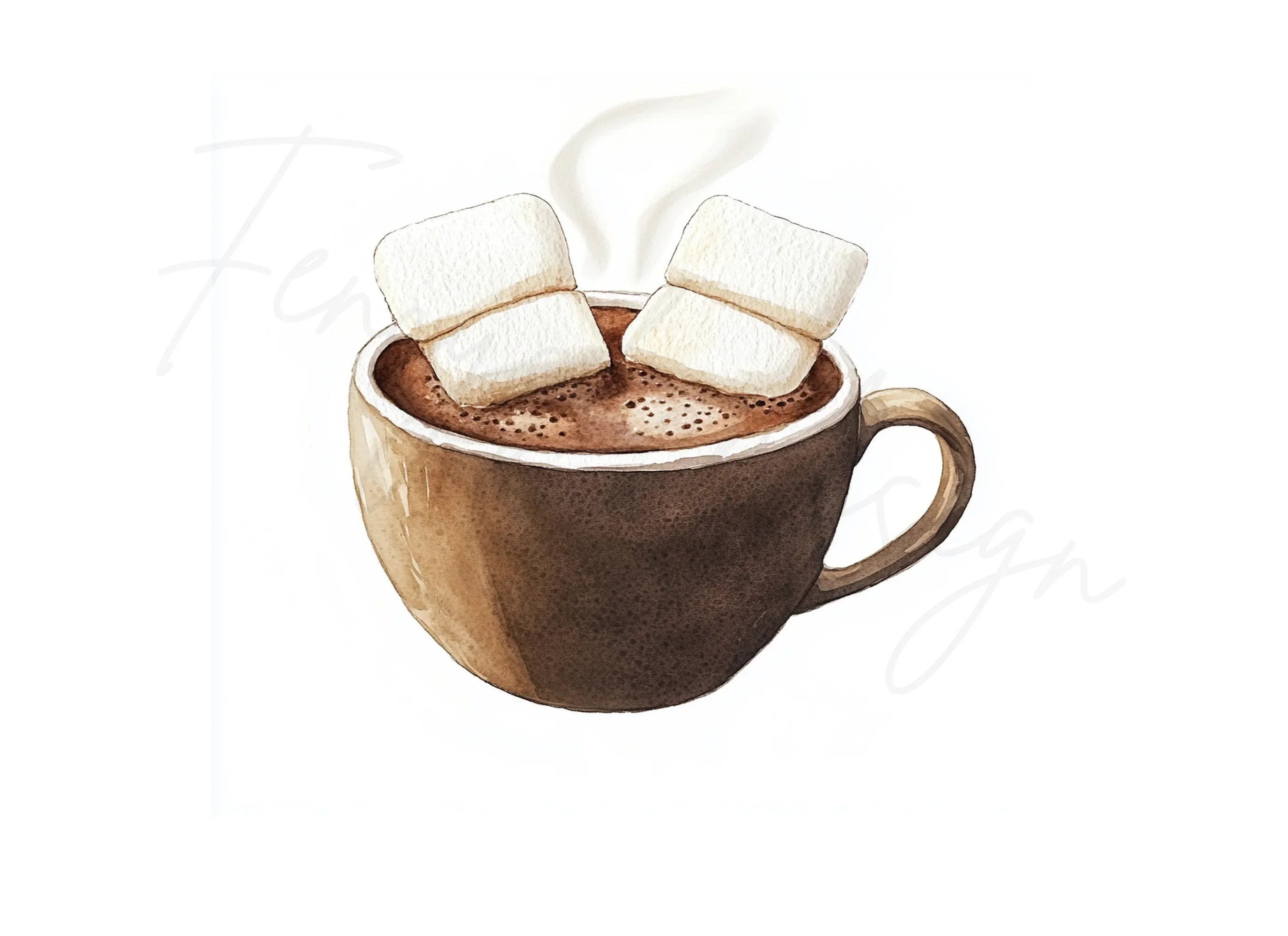 Hot Chocolate with Marshmallows Clipart Bundle