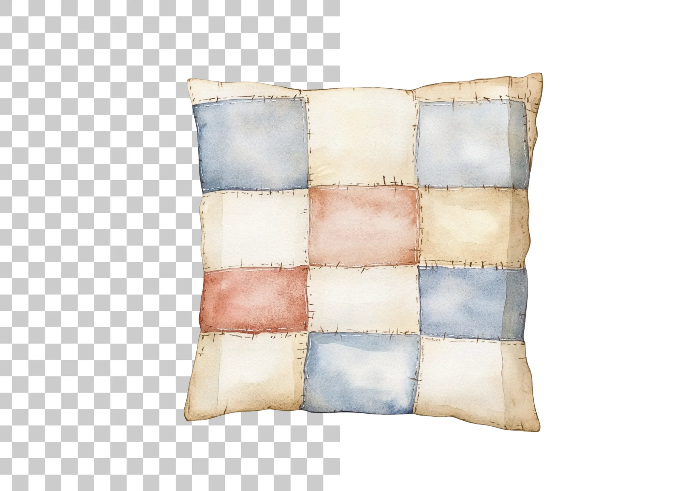 Patchwork Pillow Clipart Bundle