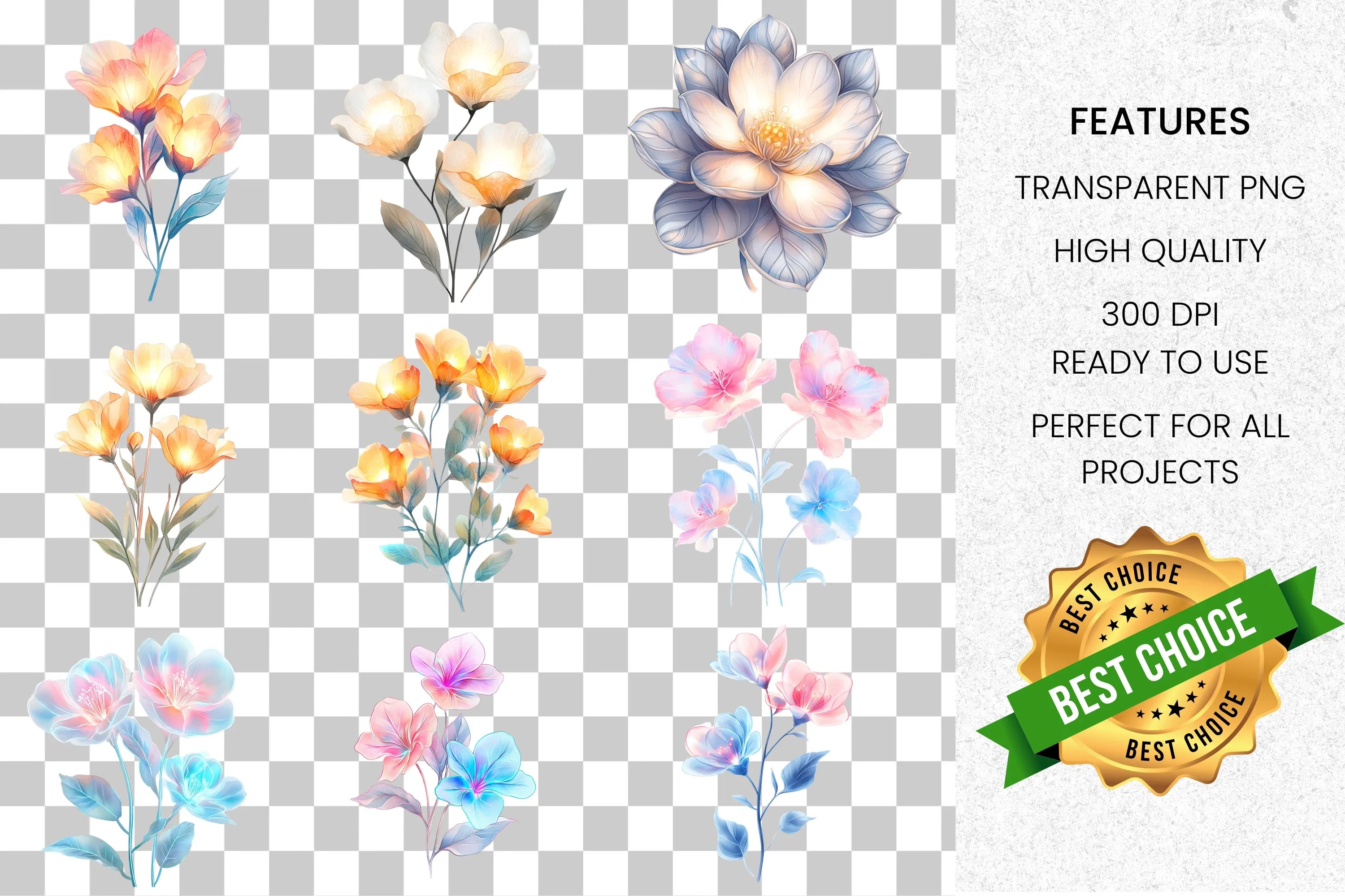 Delicate Floral Clipart Bundle