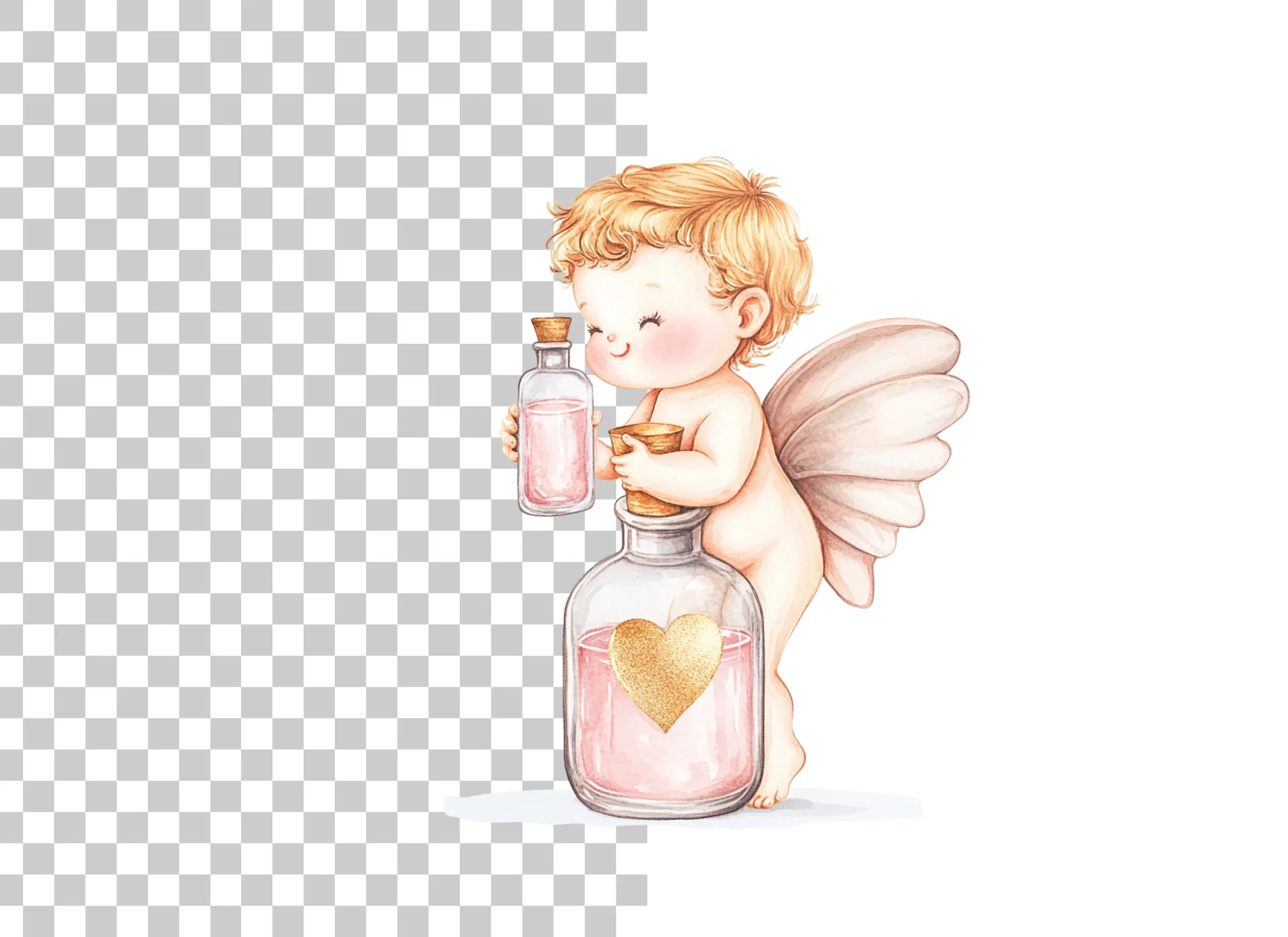 Cute Cupid Love Potion Clipart Bundle