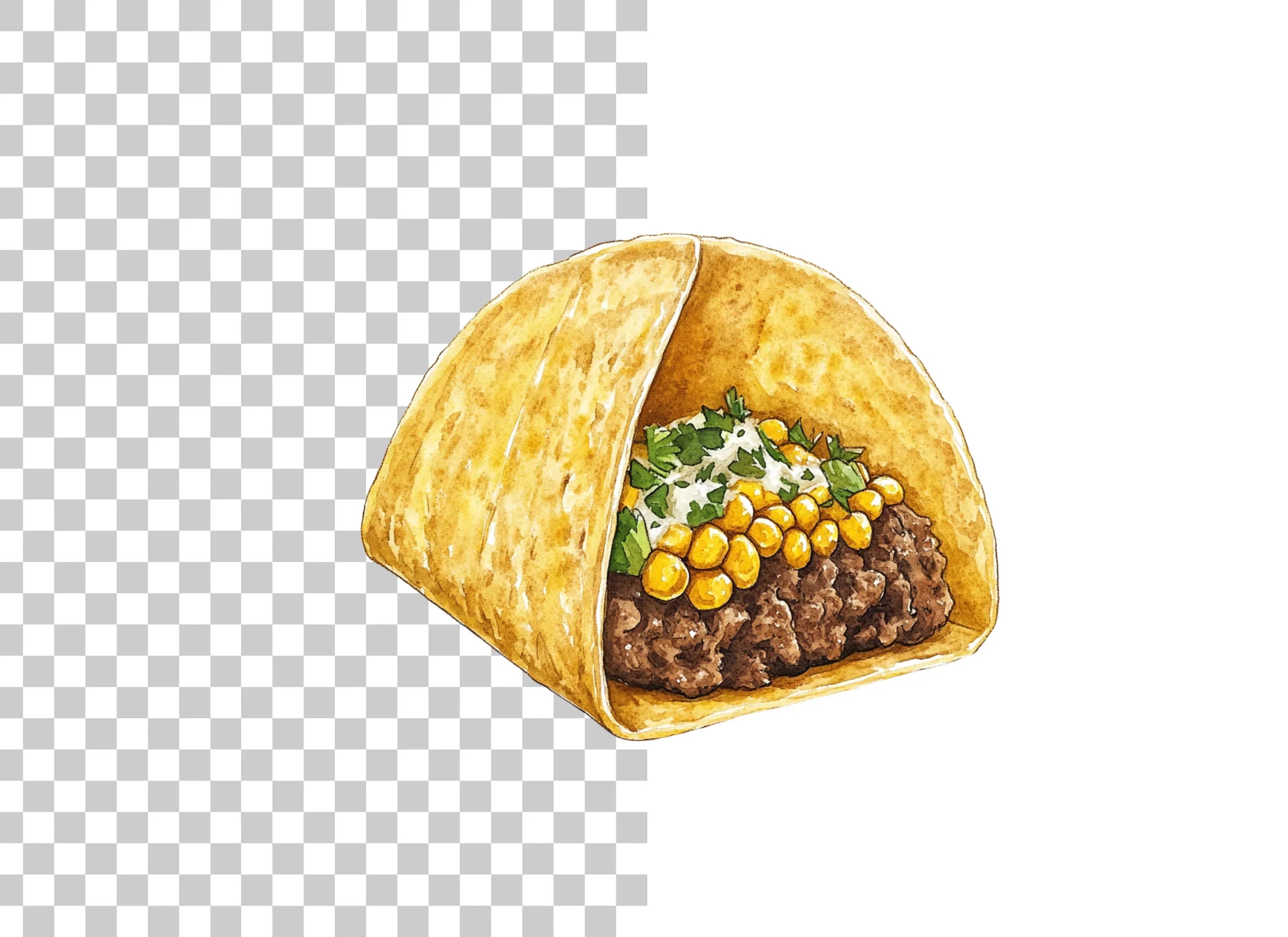 Savory Beef and Corn Tacos Clipart Bundle