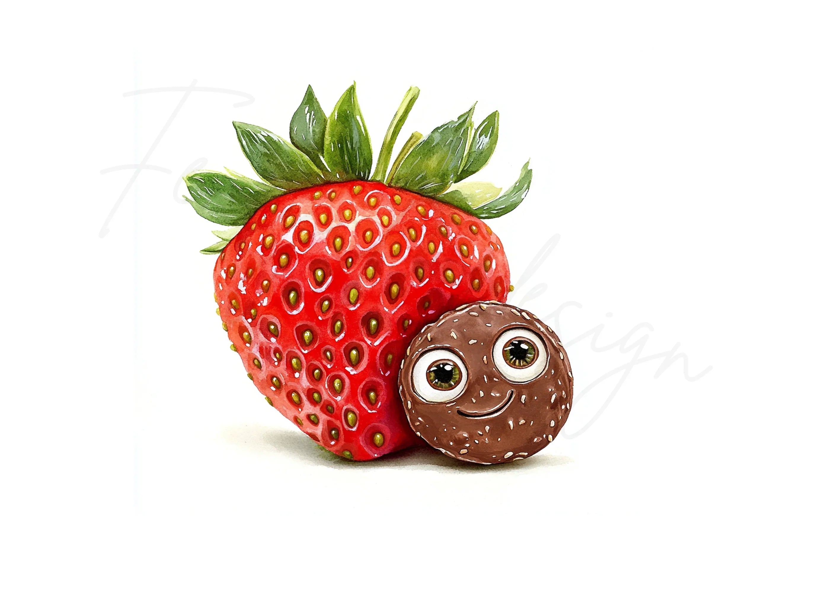 Cute Strawberry Chocolate Clipart Bundle