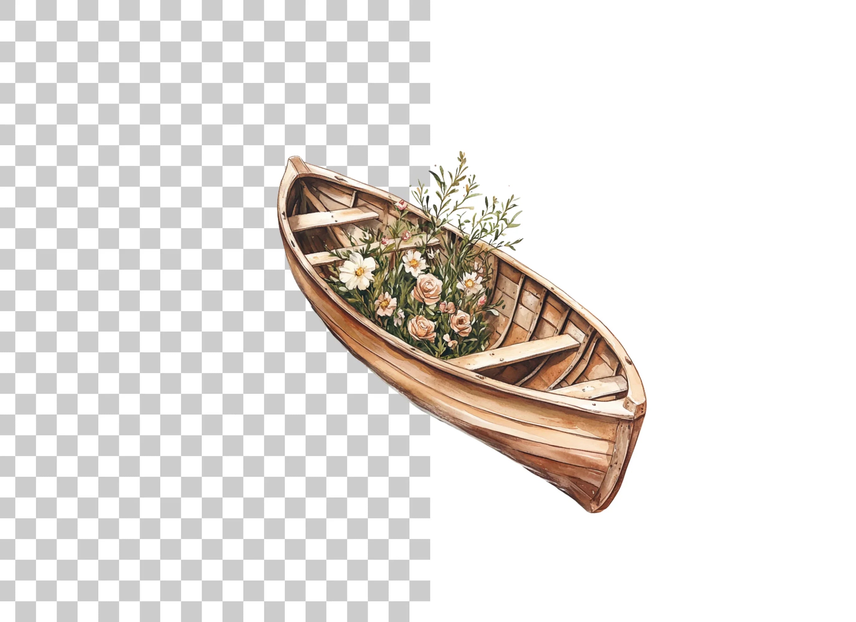 Floral Boat Clipart Bundle