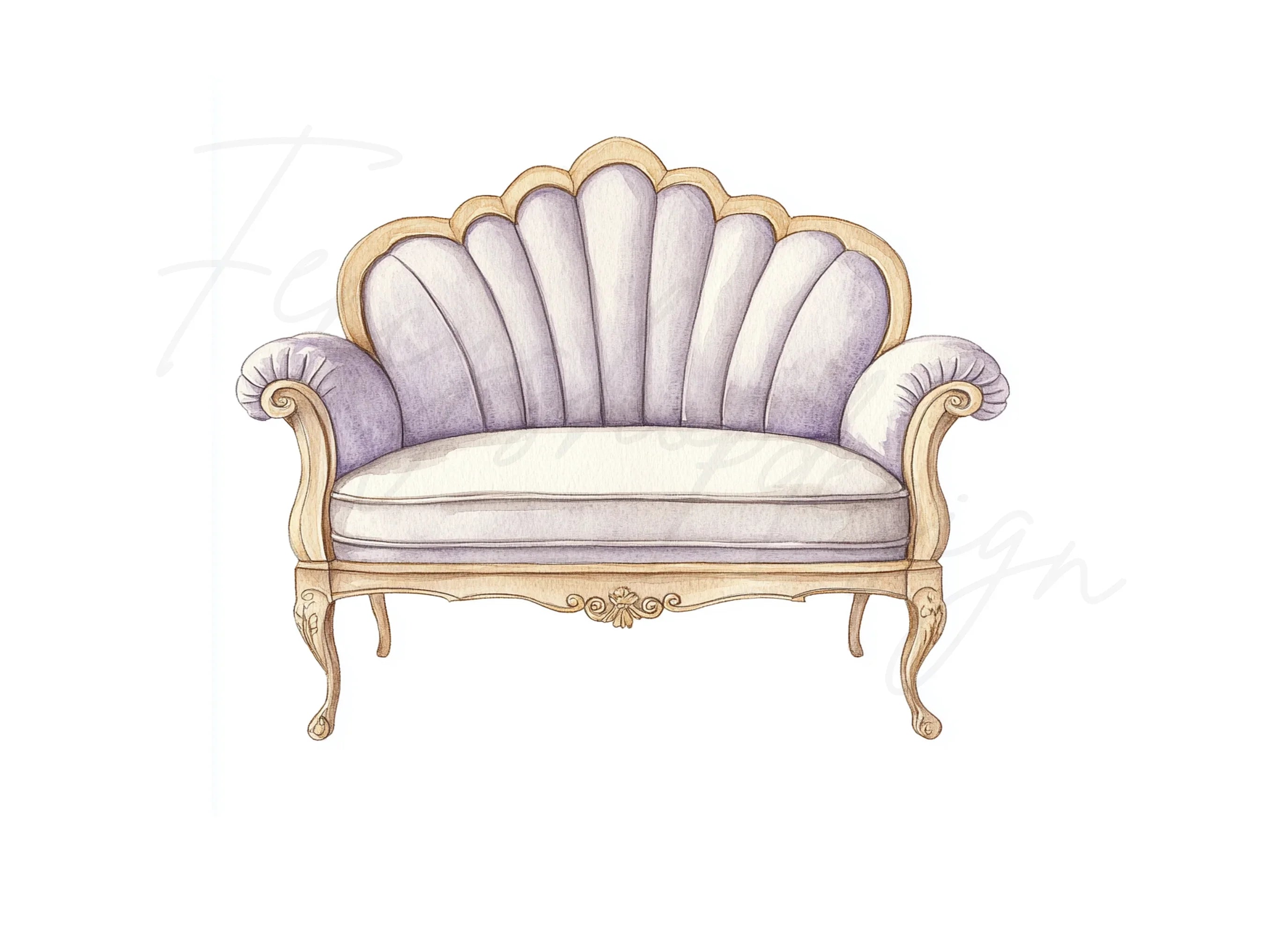 Elegant Vintage Armchairs Clipart Bundle