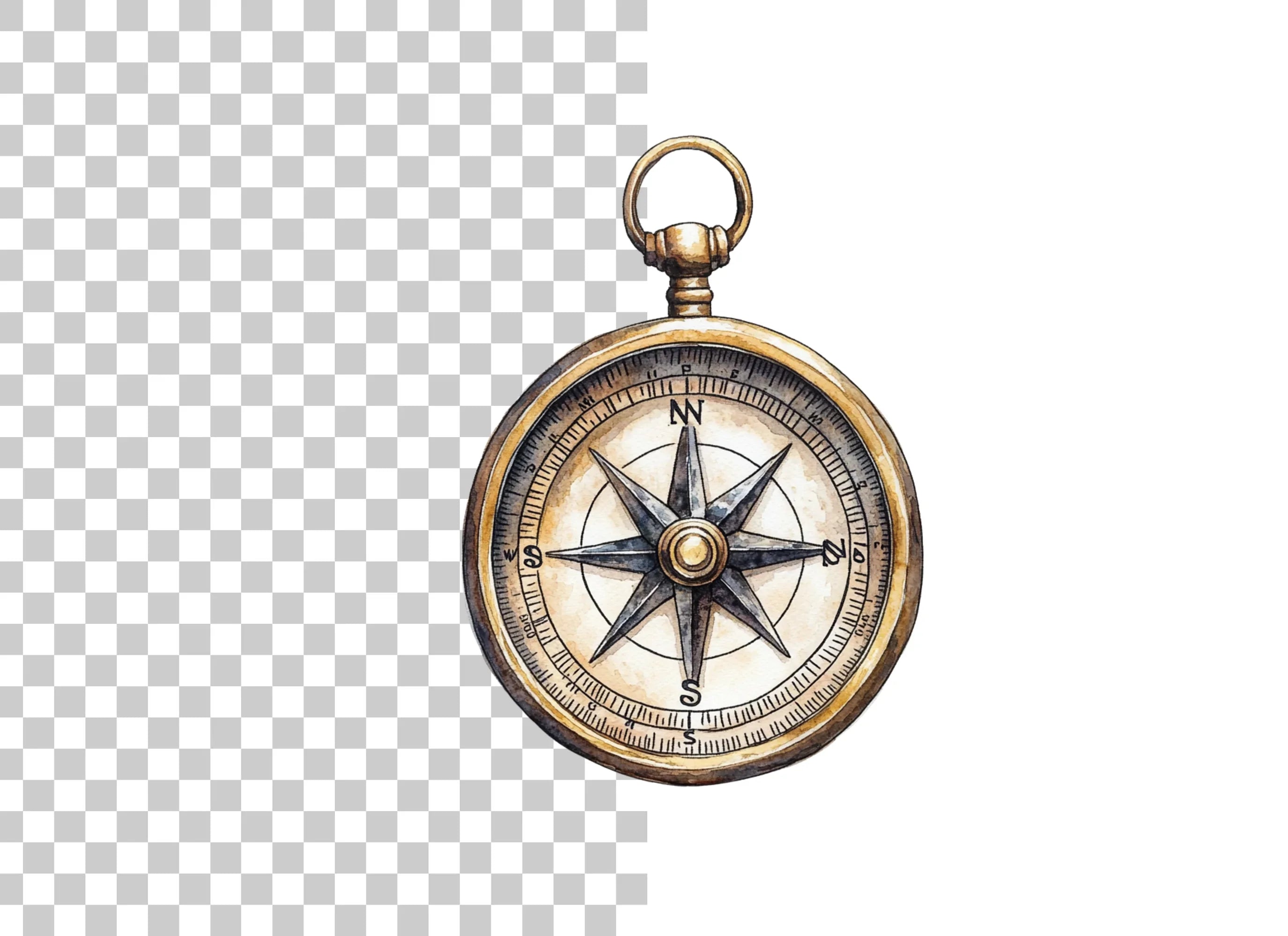 Vintage Compass Clipart Bundle