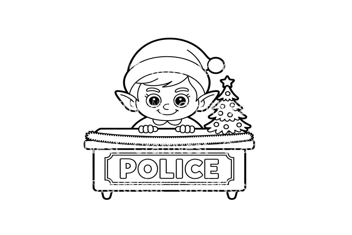 Christmas Elf Police Officer Coloring Books