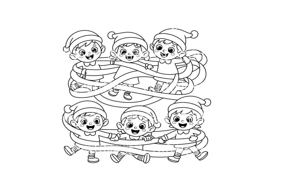 Christmas Elf Maze Adventure Coloring Books