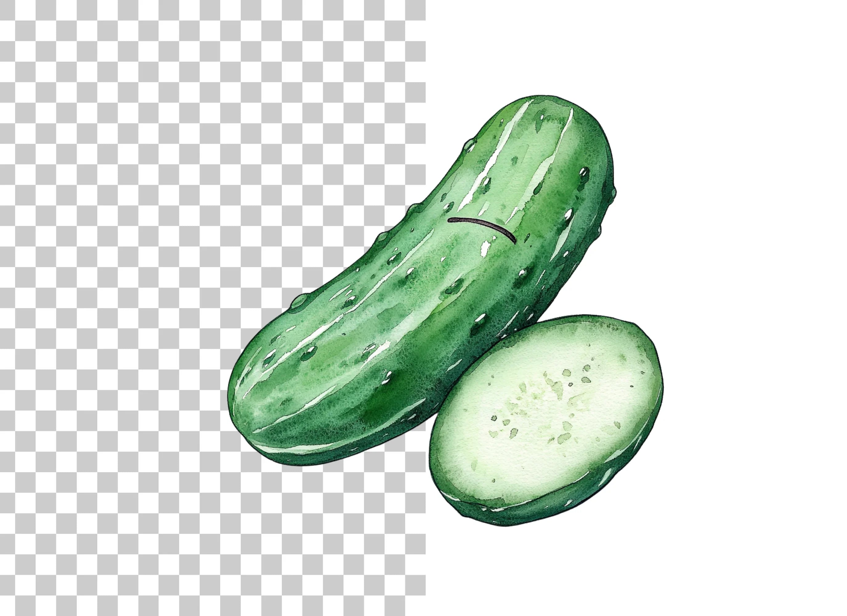 Fresh Cucumber Clipart Bundle