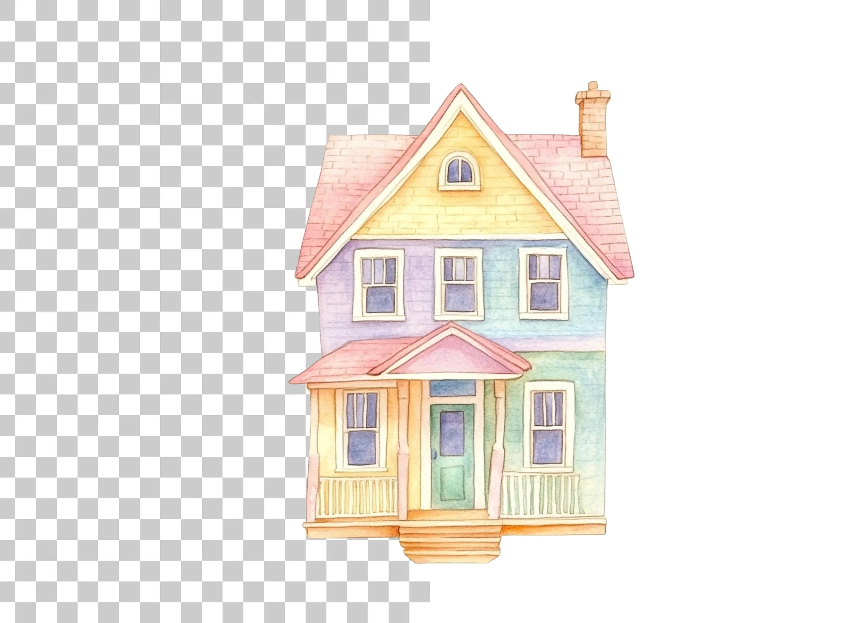 Pastel House Clipart Bundle