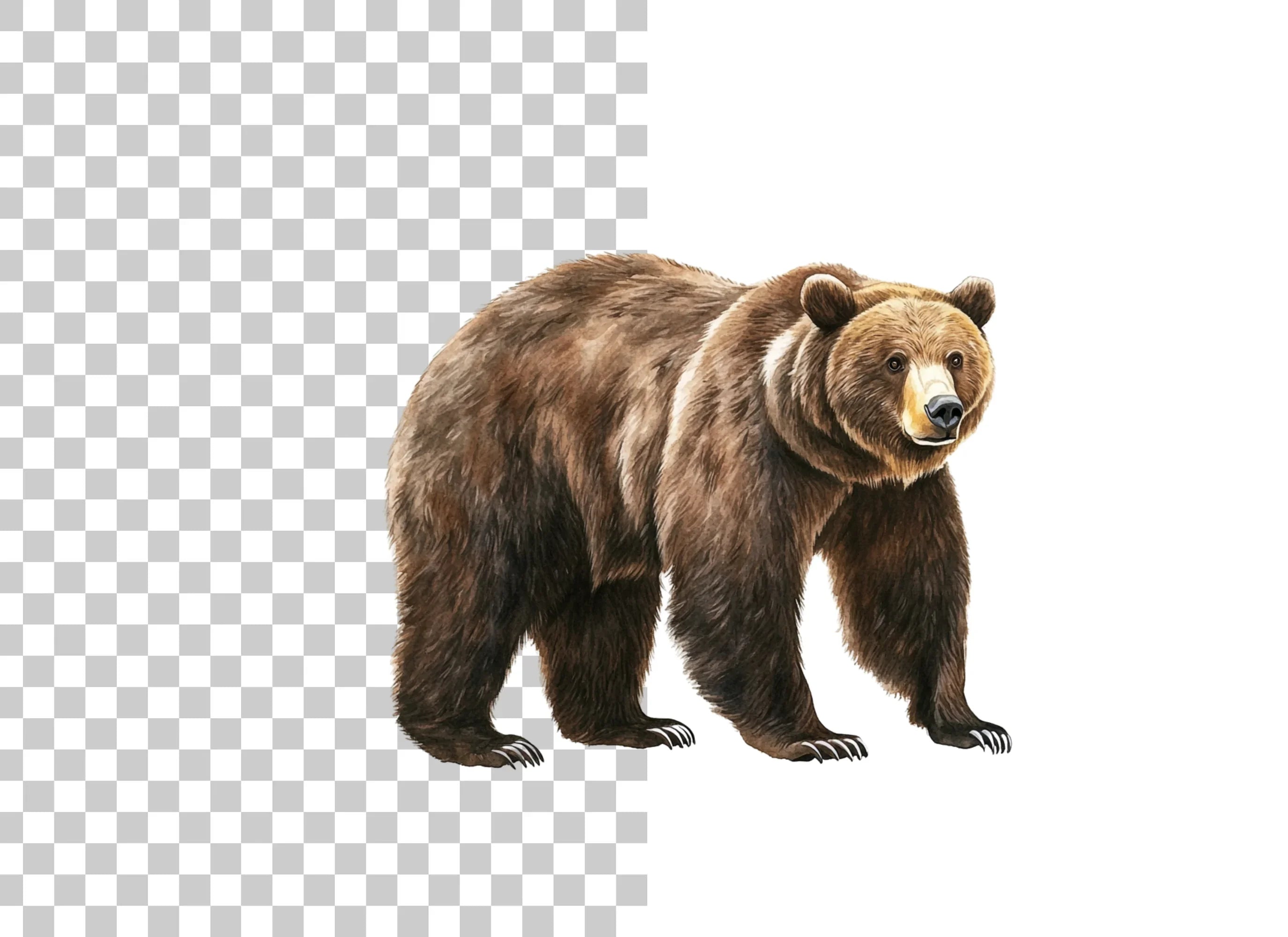 Realistic Grizzly Bear Clipart Bundle