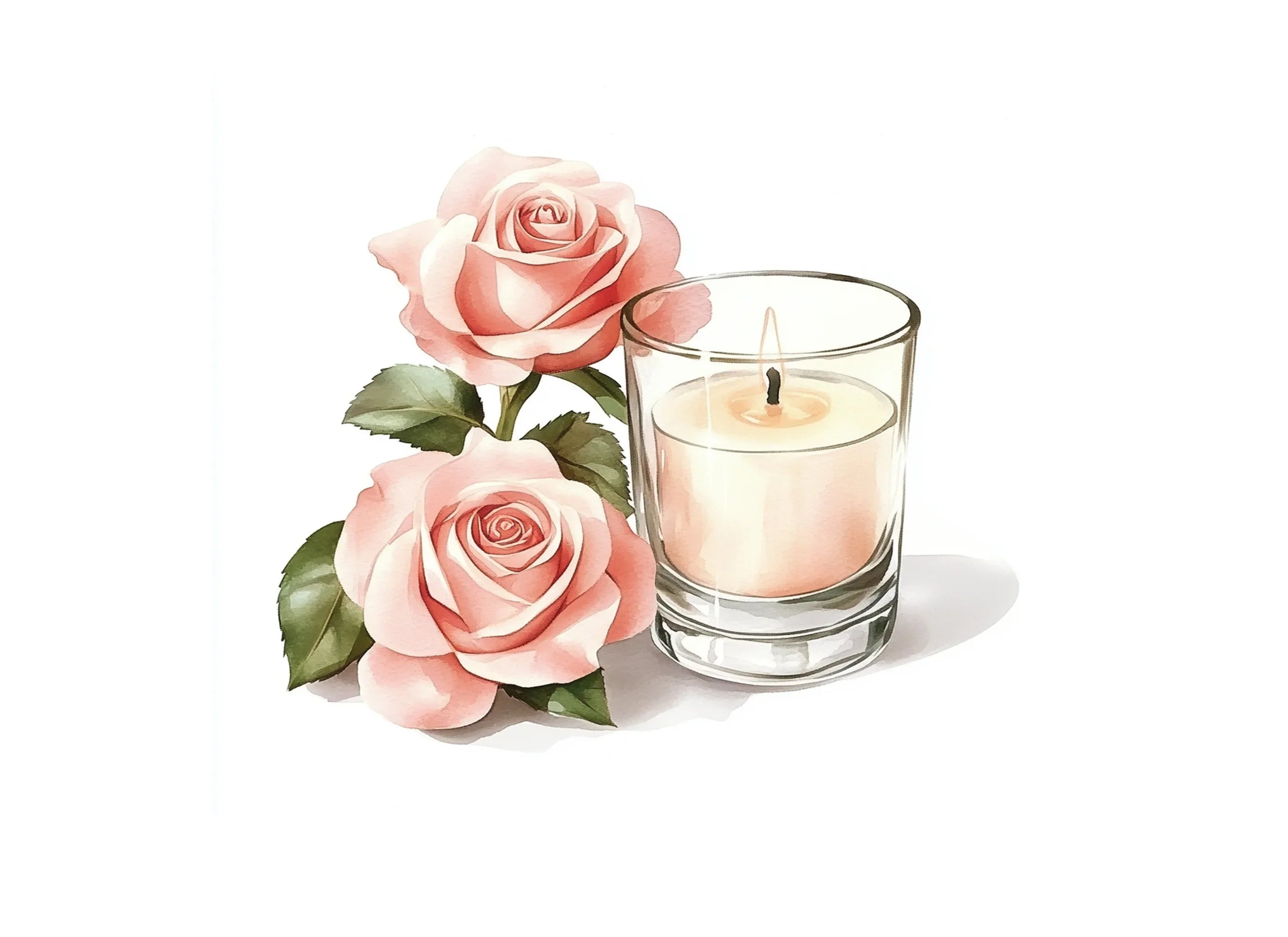 Romantic Rose Candle Clipart Bundle