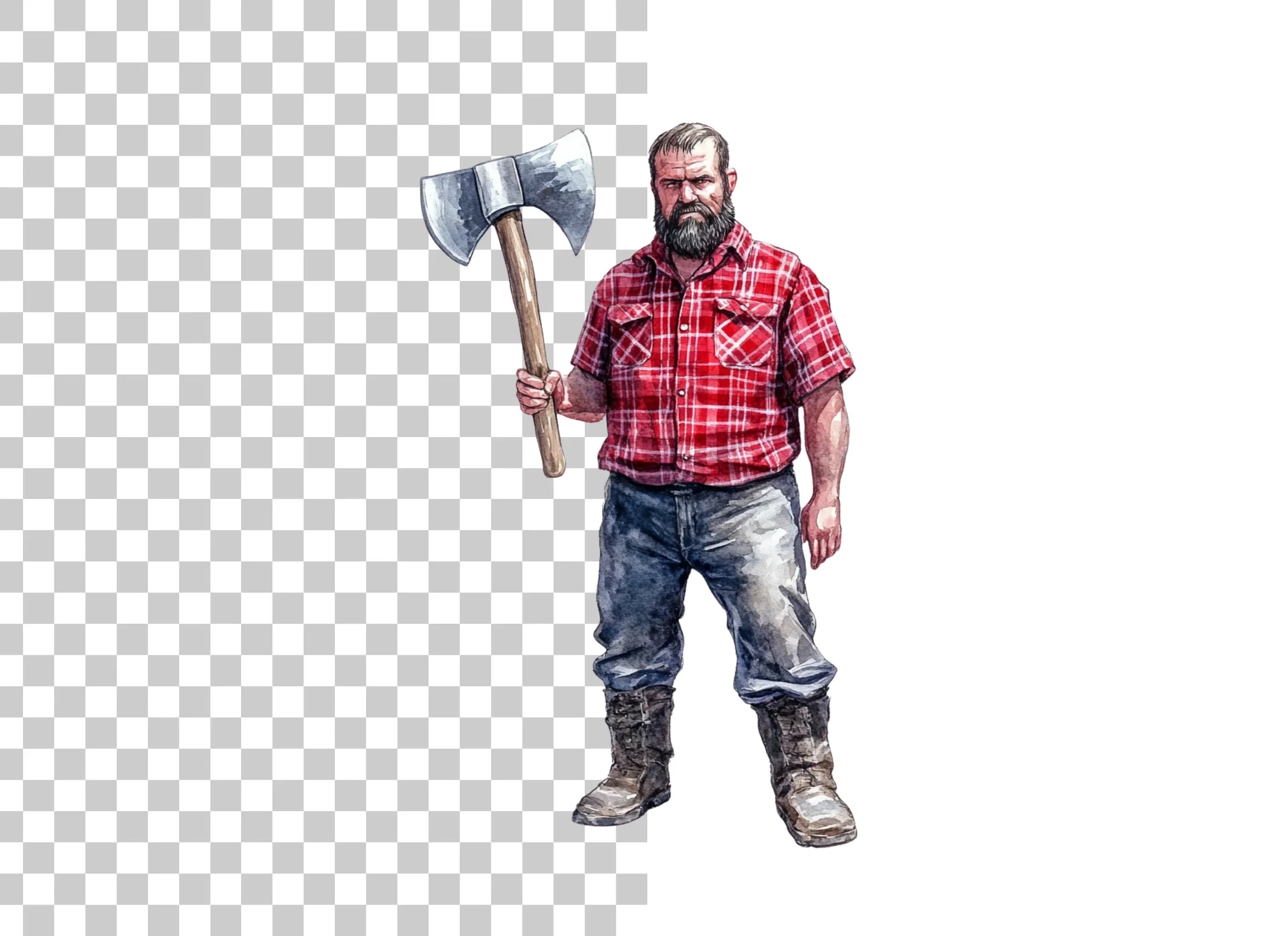 Lumberjack With Axe Clipart Bundle