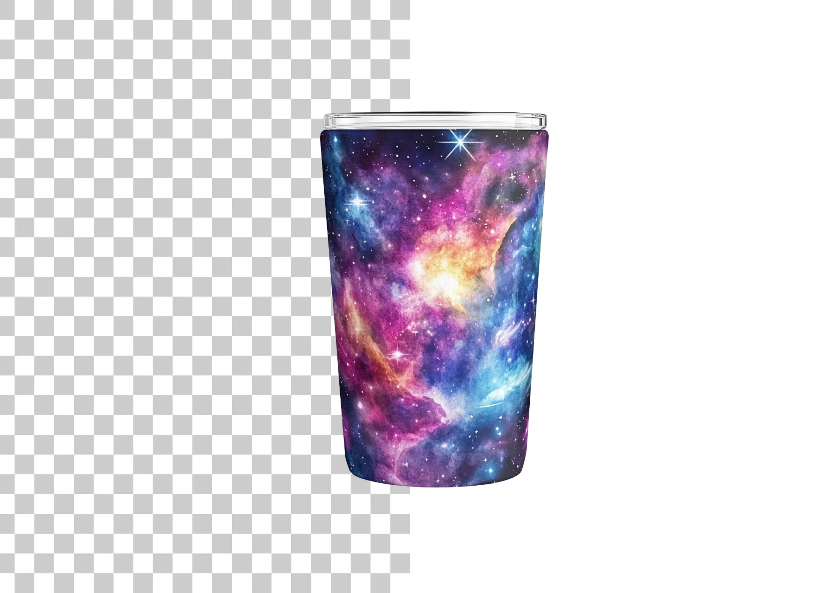 Vibrant Nebula Space Tumbler Clipart Bundle