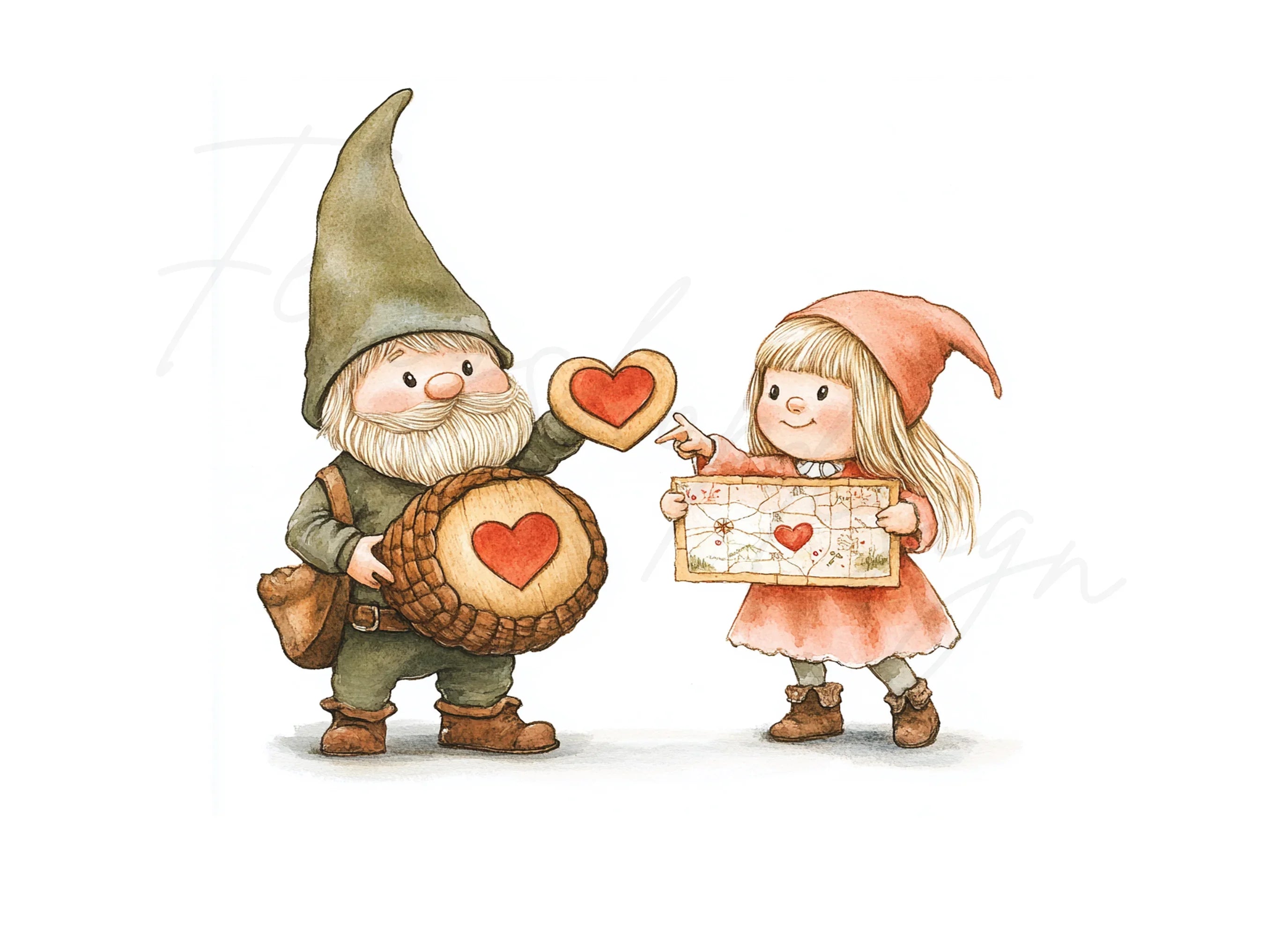 Cute Gnomes Valentine's Day Clipart Bundle