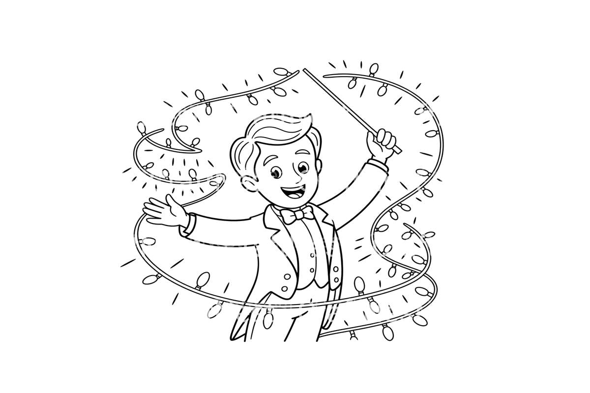 Christmas Lights Conductor Coloring Books