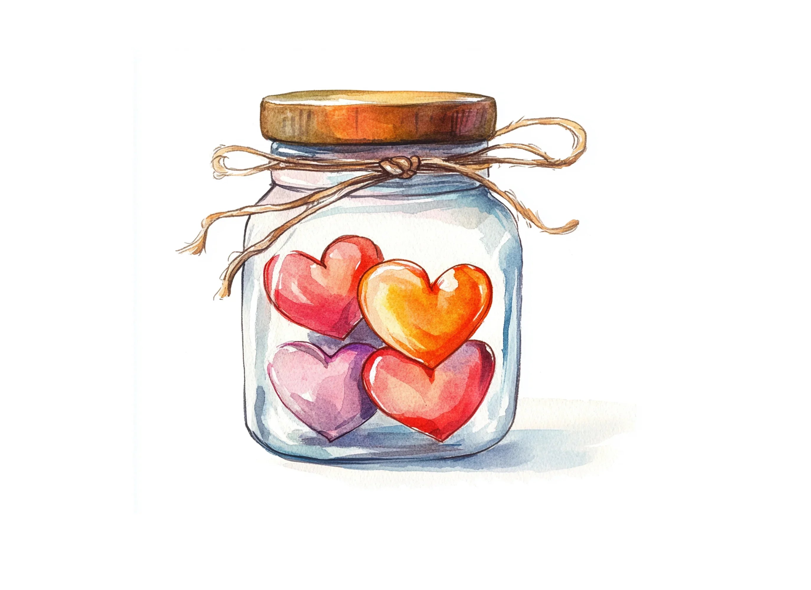 Hearts in Jar Clipart Bundle