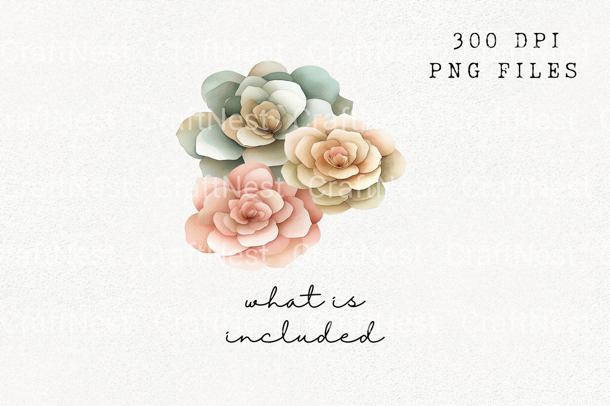 Pastel Flower Arrangement Clipart Bundle