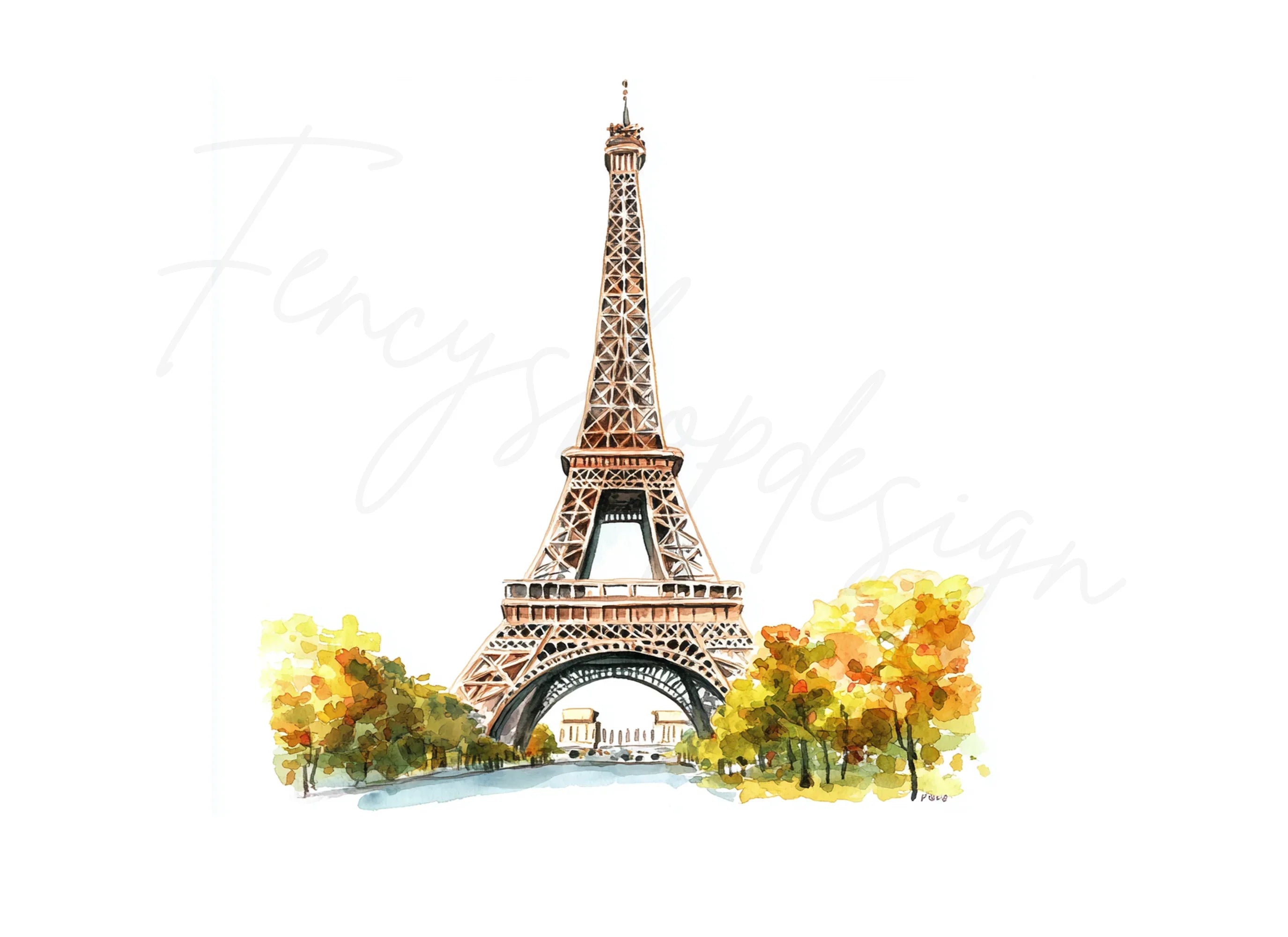 Eiffel Tower Autumn Clipart Bundle