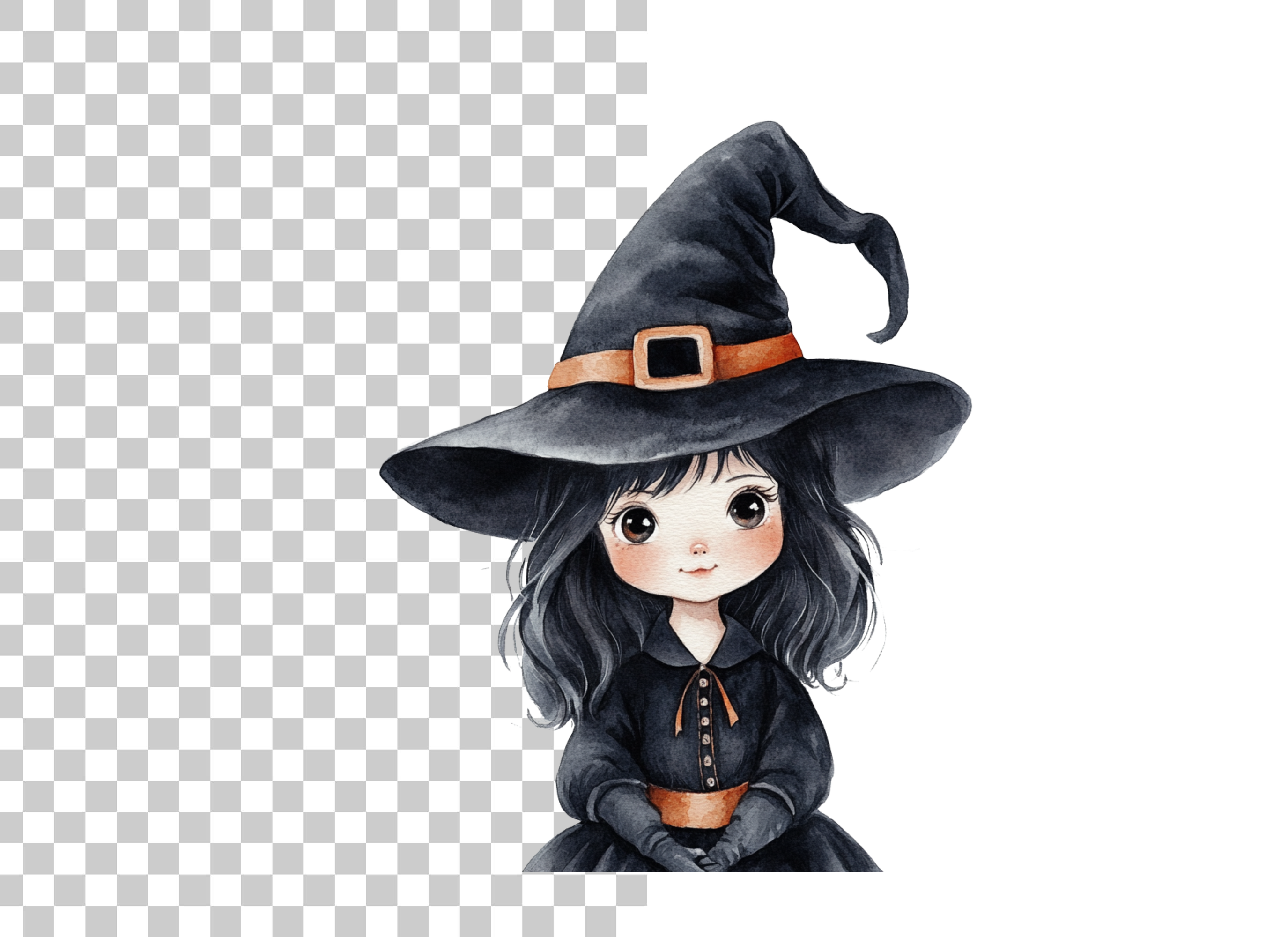 Cute Halloween Witch Clipart Bundle