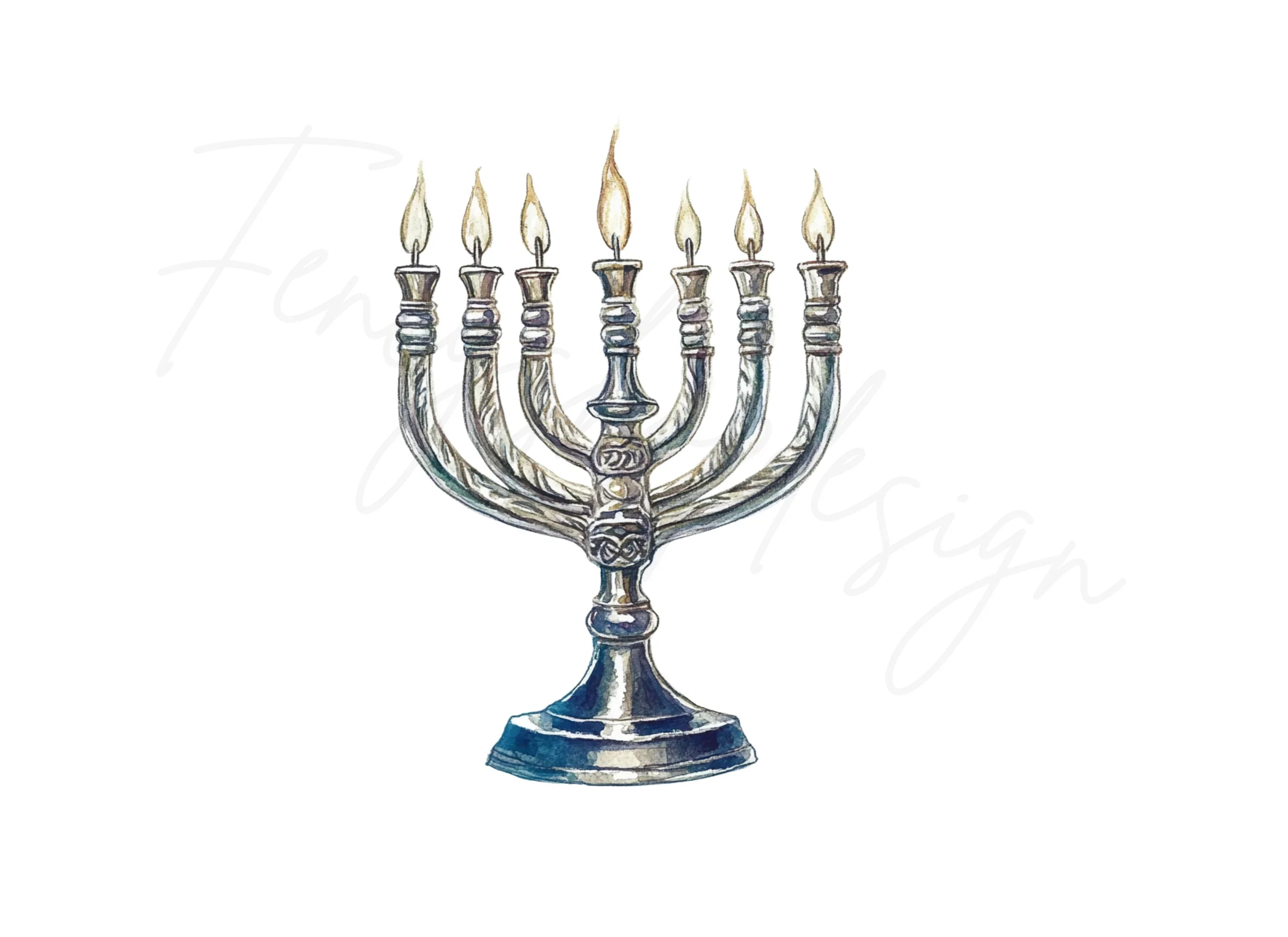 Menorah for Hanukkah Clipart Bundle