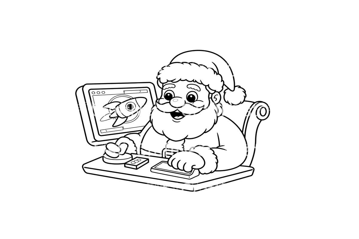 Santa Space Adventure Coloring Books