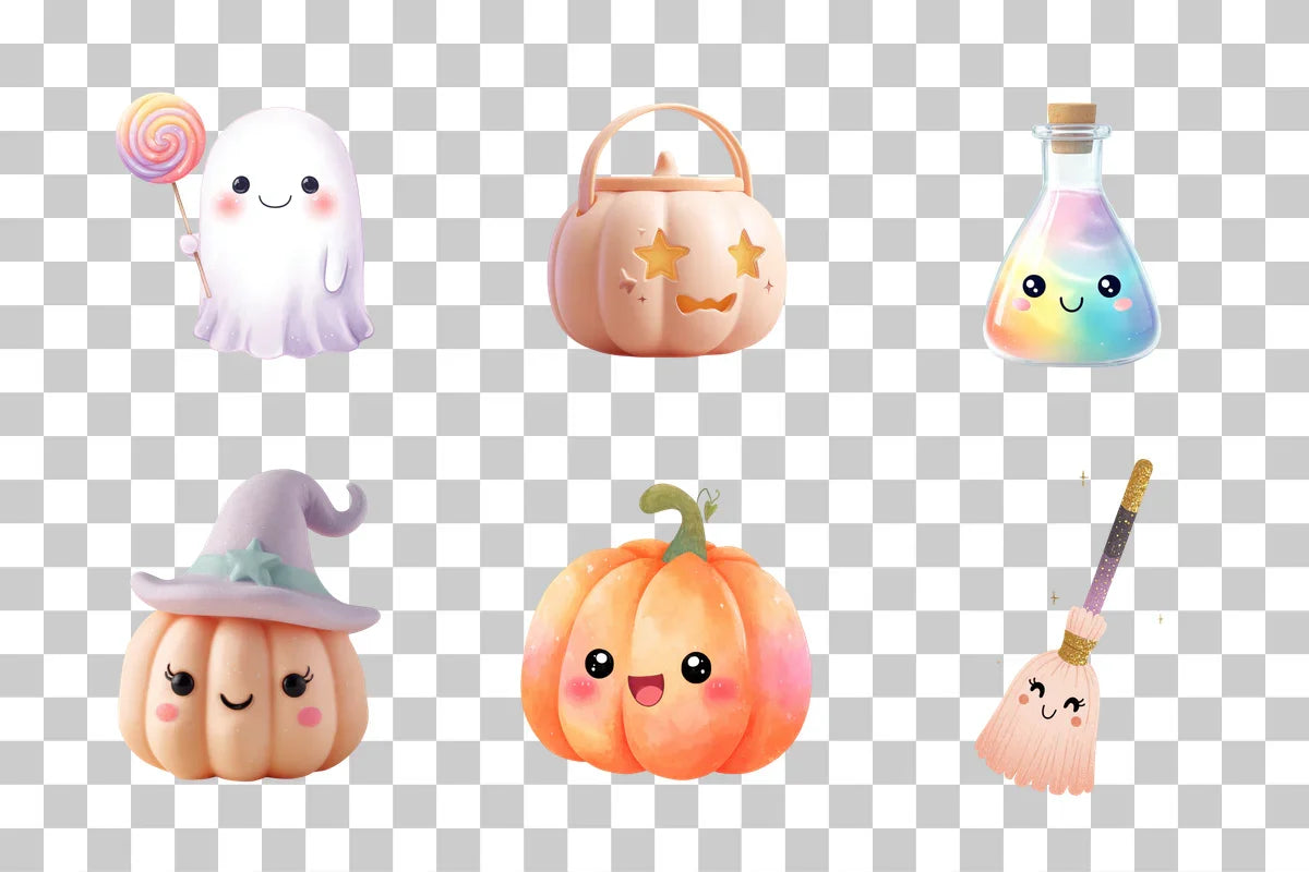 Kawaii Halloween Clipart Bundle for Spooky Fun - CraftNest - Digital Crafting and Art