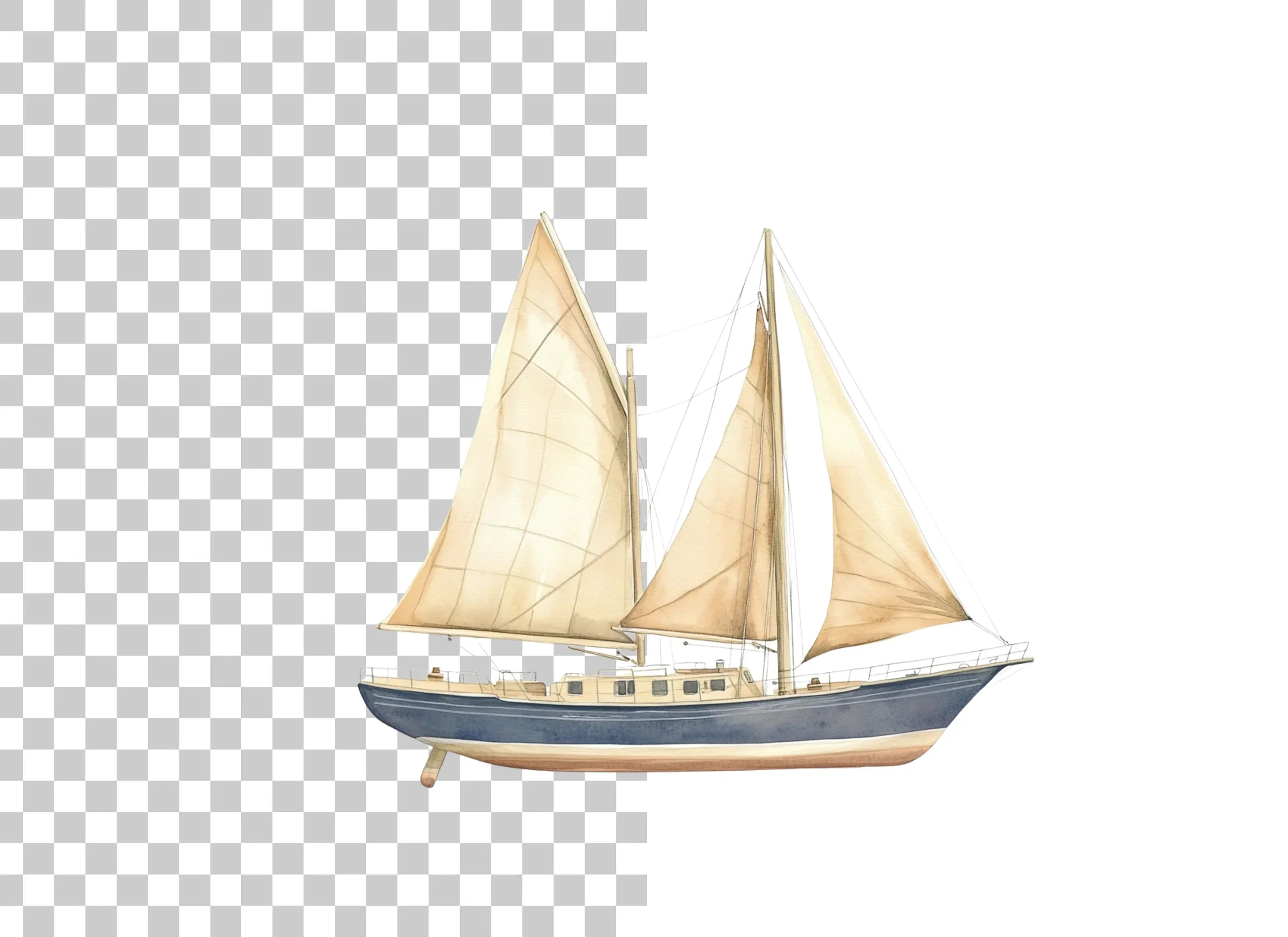 Vintage Sailboat Clipart Bundle