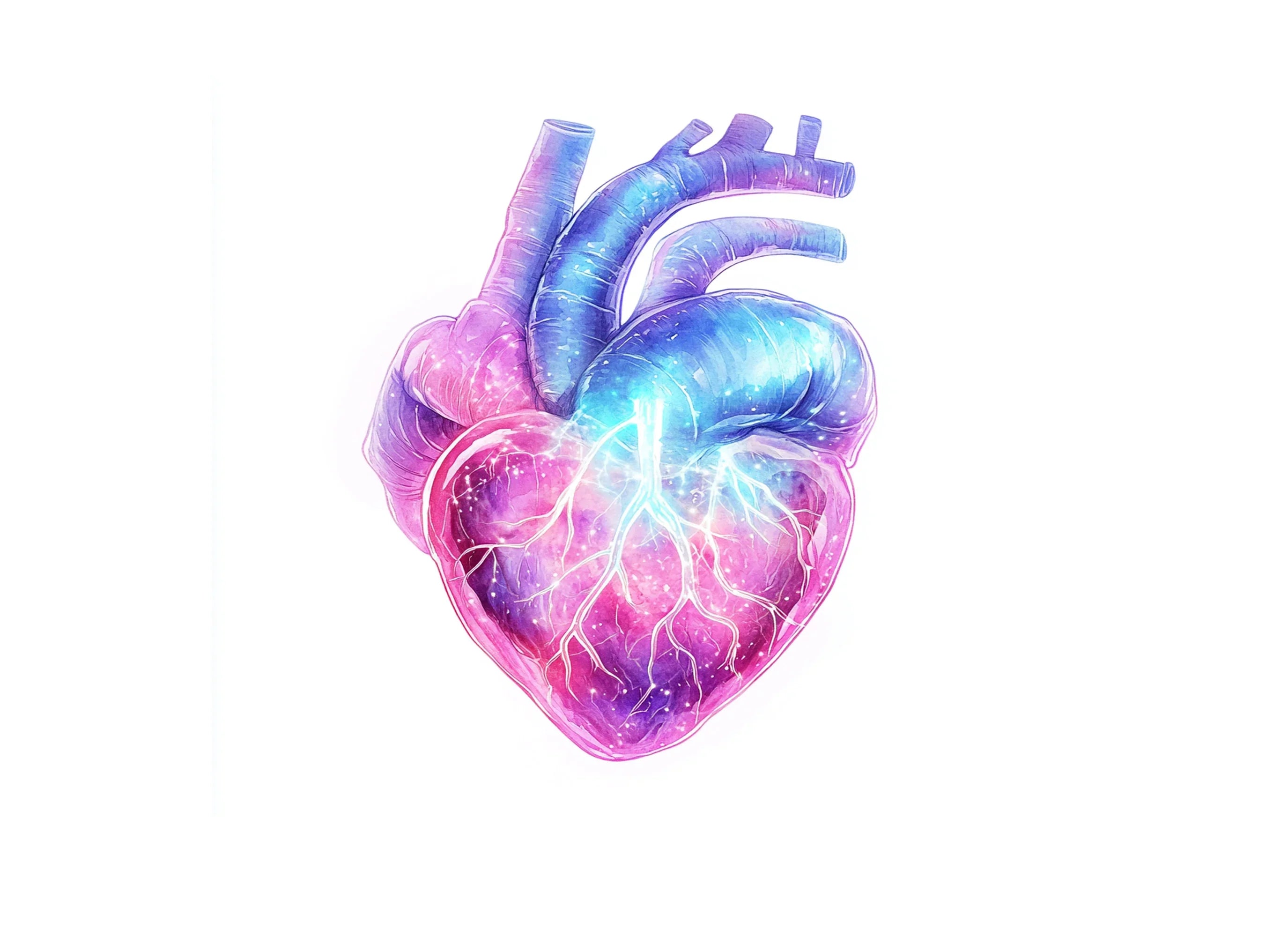 Fantasy Neon Heart Clipart Bundle