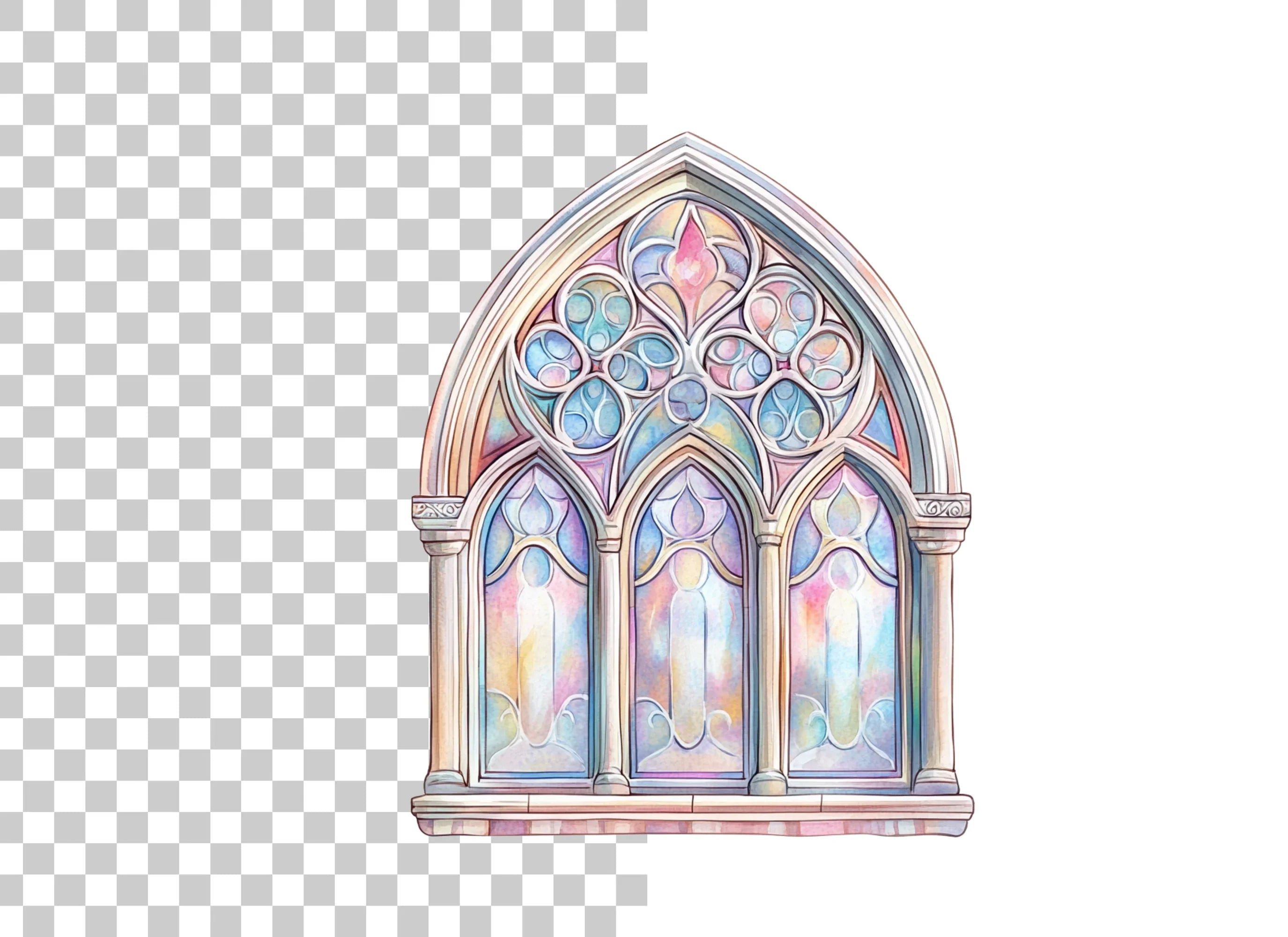 Elegant Gothic Arch Window Clipart Bundle