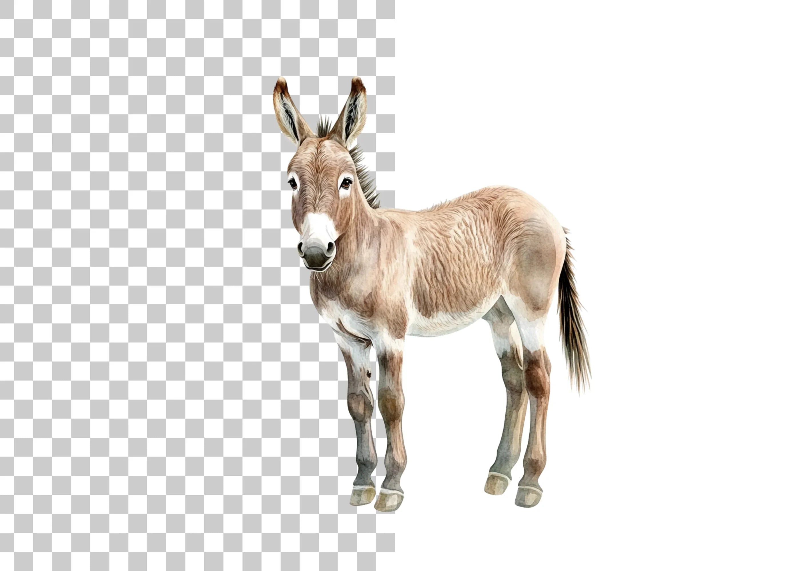 Cute Donkey Clipart Bundle
