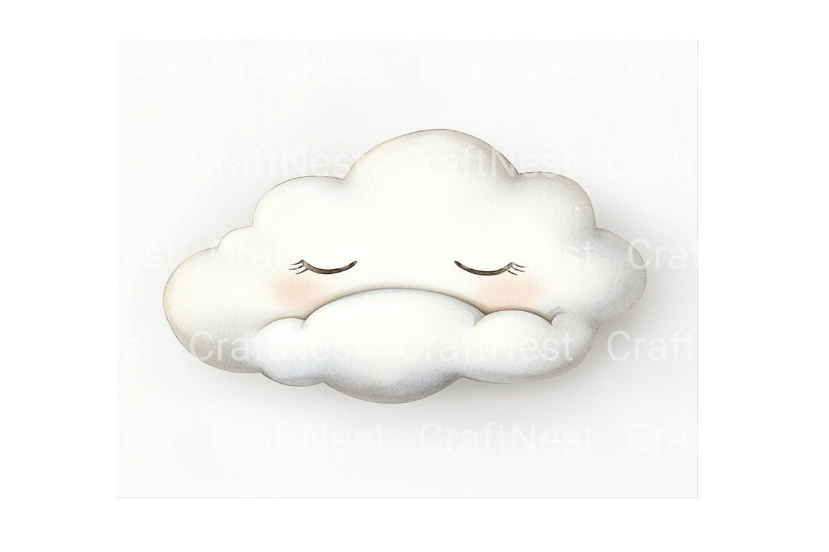 Peaceful Sleeping Cloud Graphics Clipart Bundle