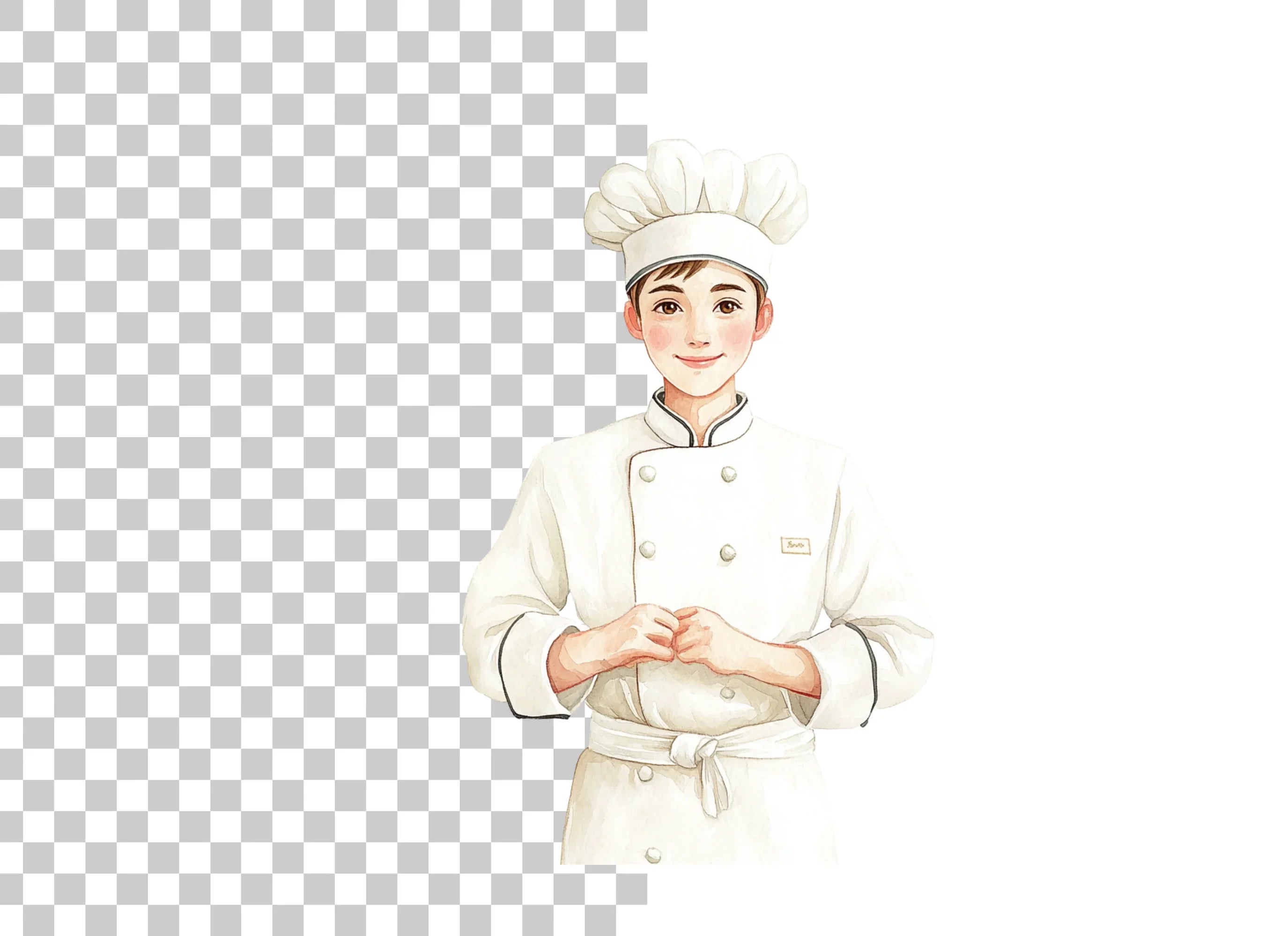 Smiling Male Chef Illustration Clipart Bundle