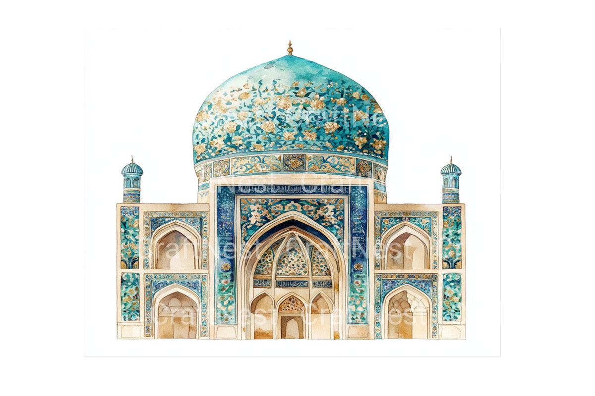 Ornate Mosque Elements Clipart Bundle