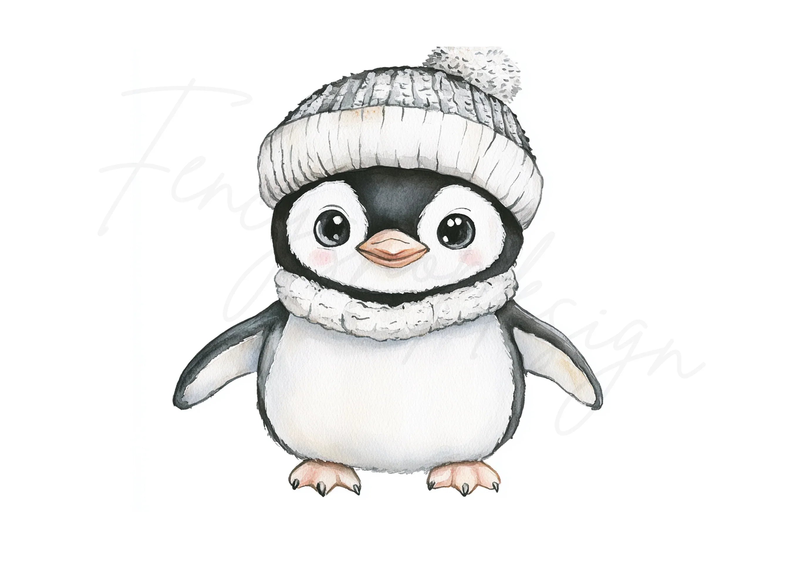 Charming Penguin Scarf Hat Clipart Bundle