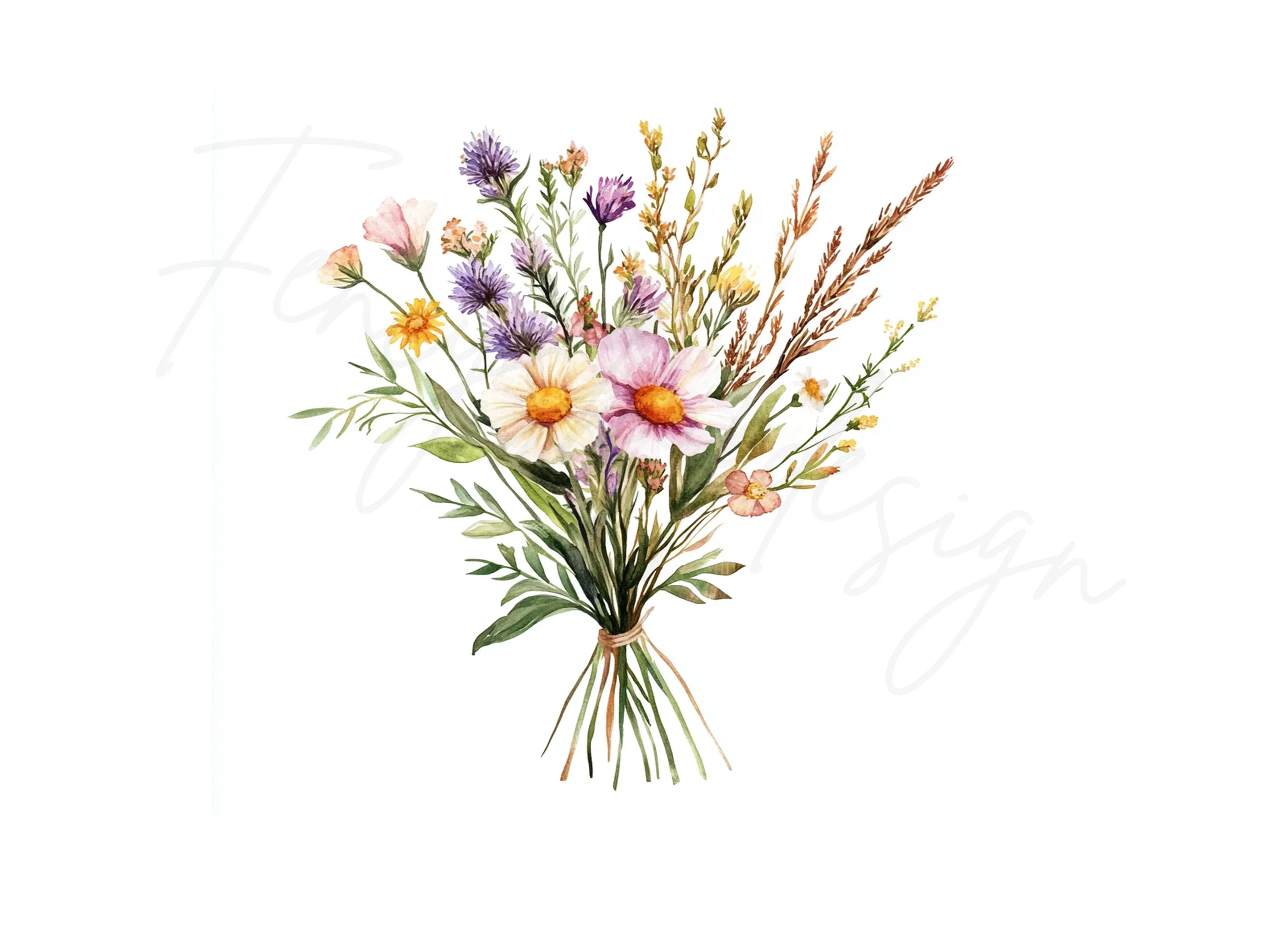 Wildflower Bouquets Clipart Bundle