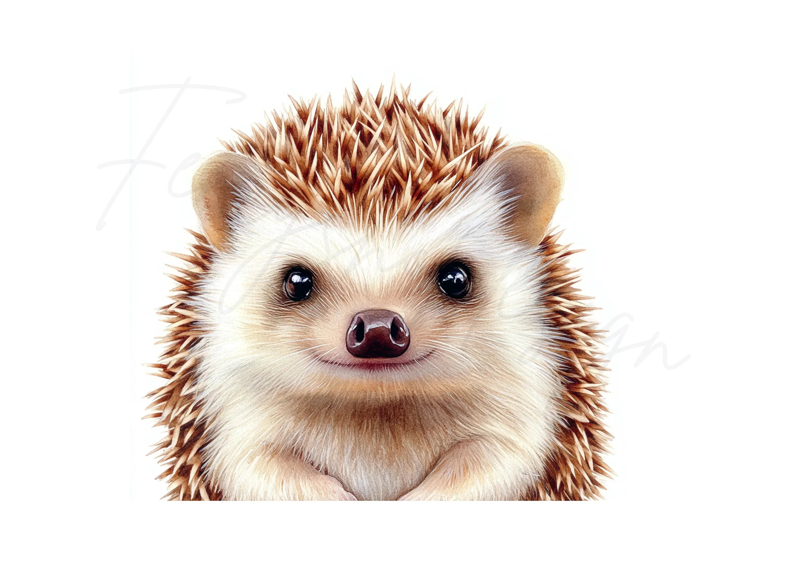 Charming Hedgehog Portrait Clipart Bundle