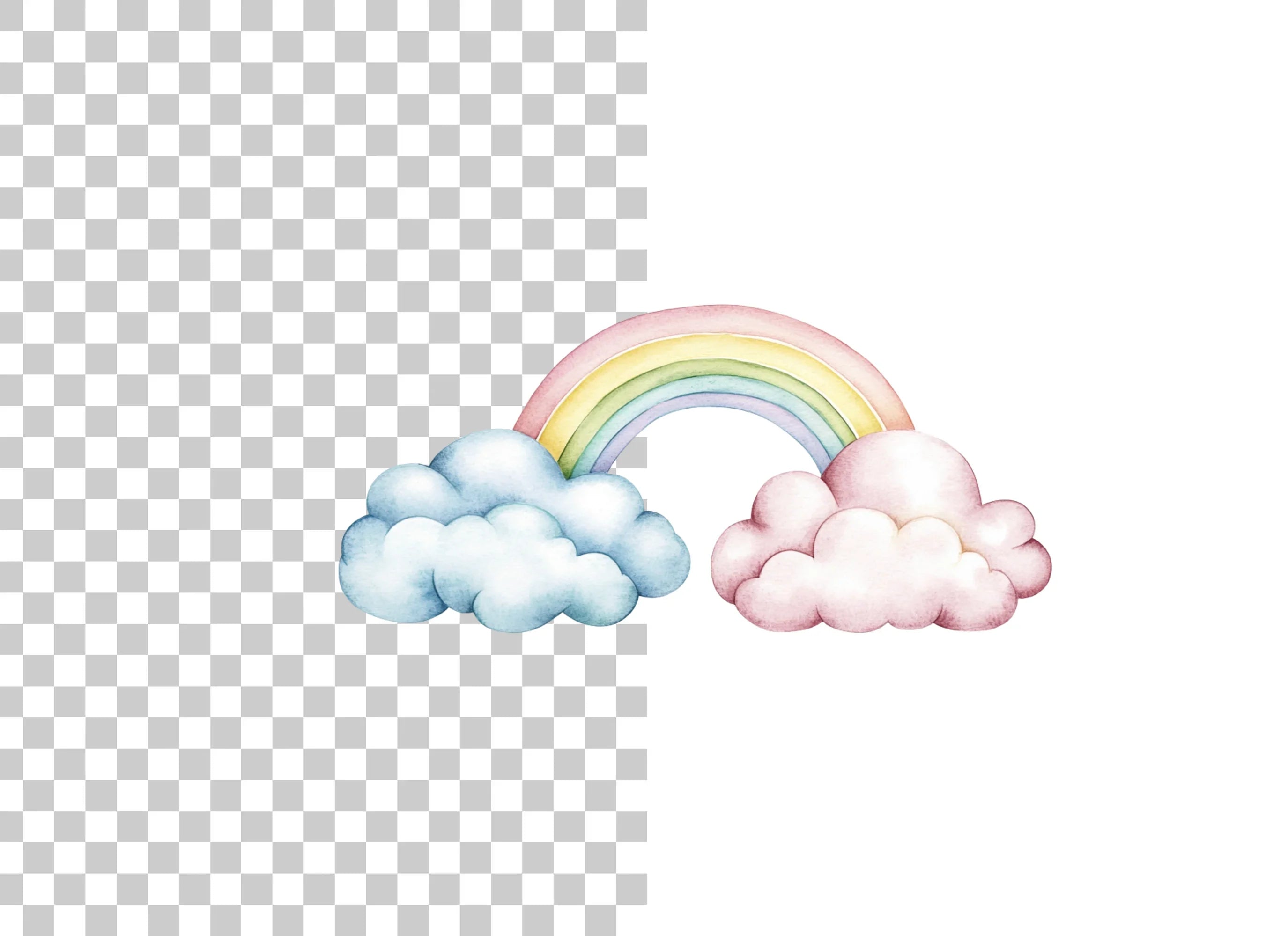 Rainbows and Clouds Clipart Bundle