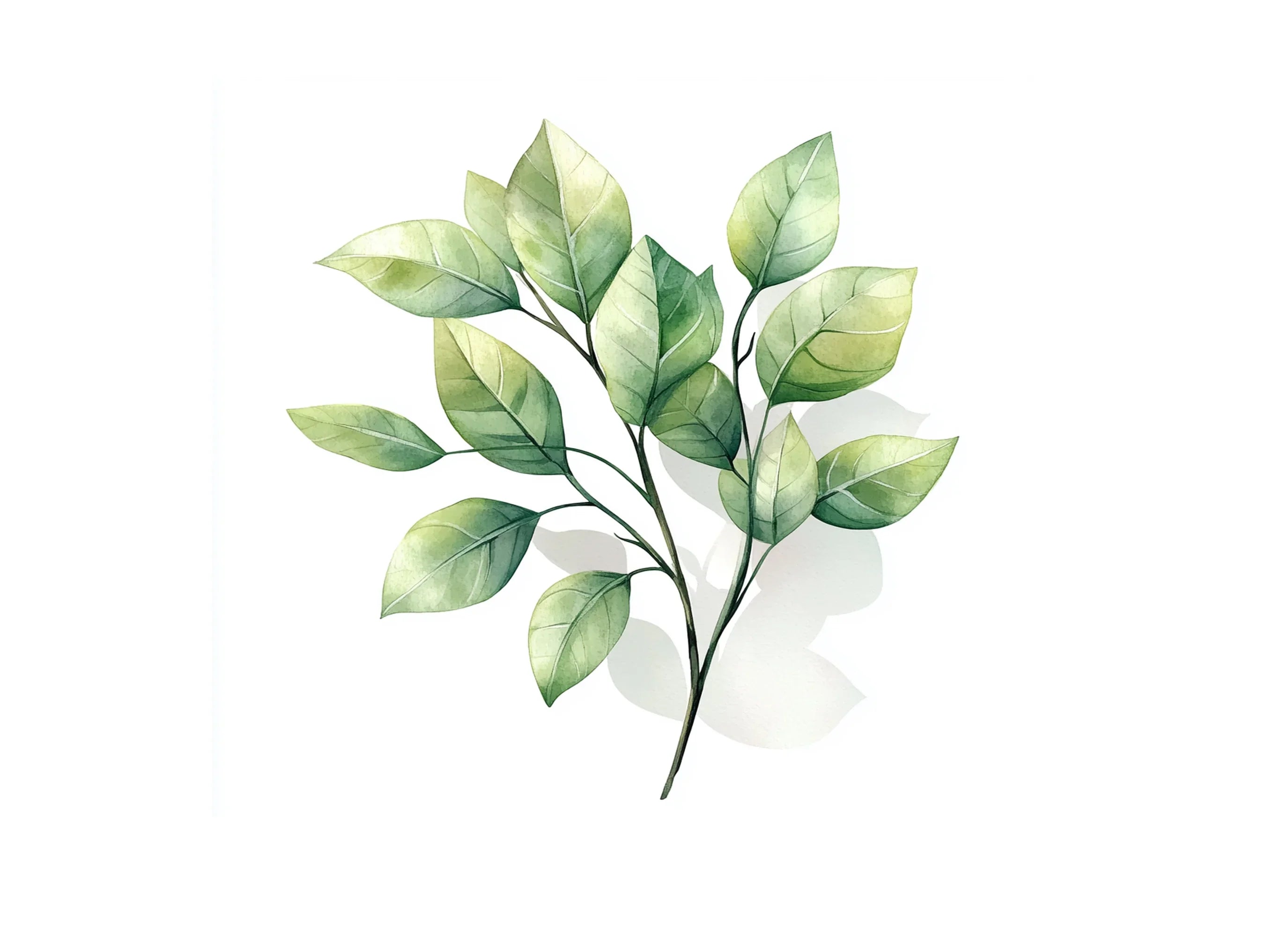 Green Leafy Branches Clipart Bundle