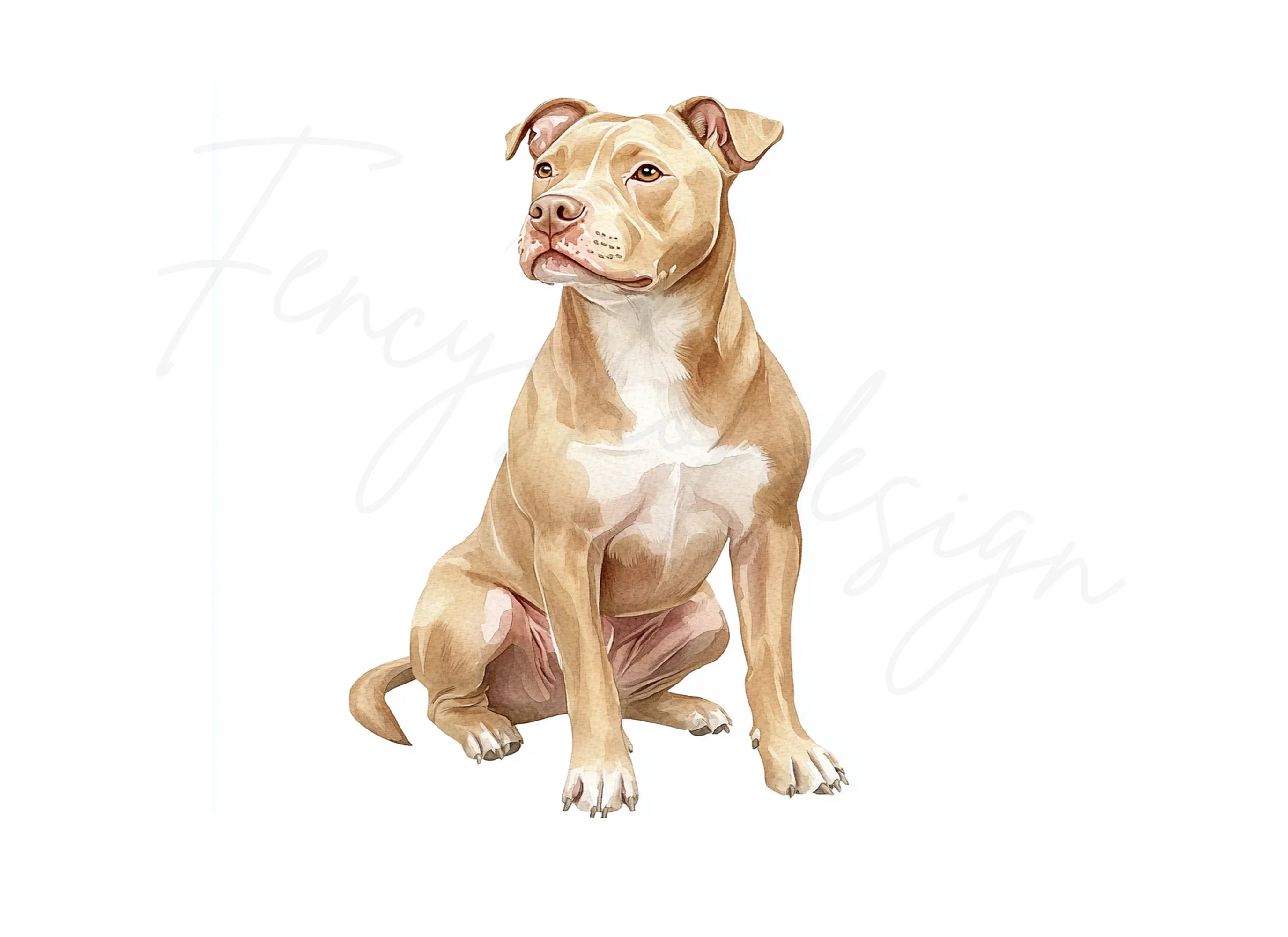 Sitting Pitbull Dog Clipart Bundle