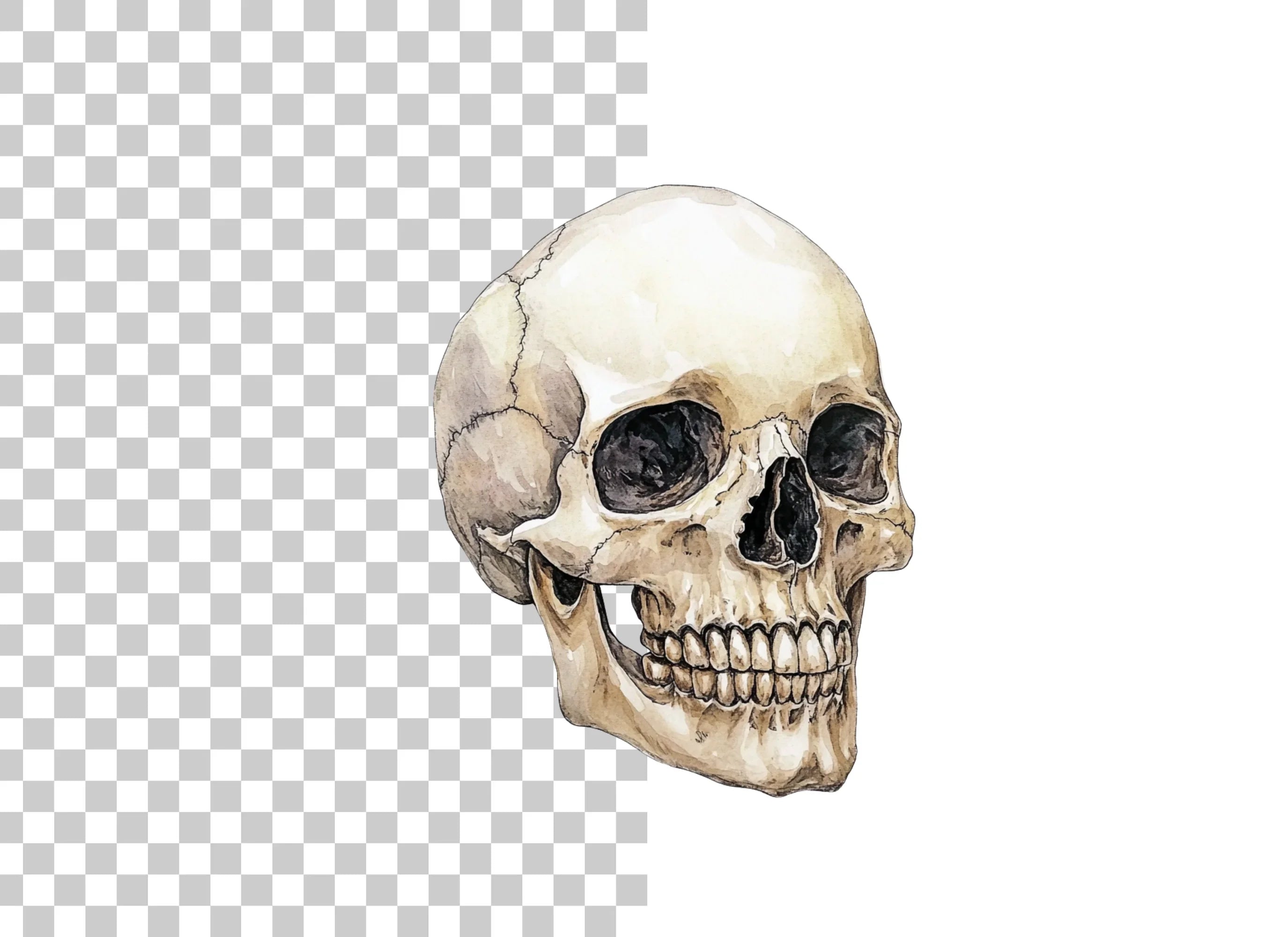 Side View Skull Clipart Bundle
