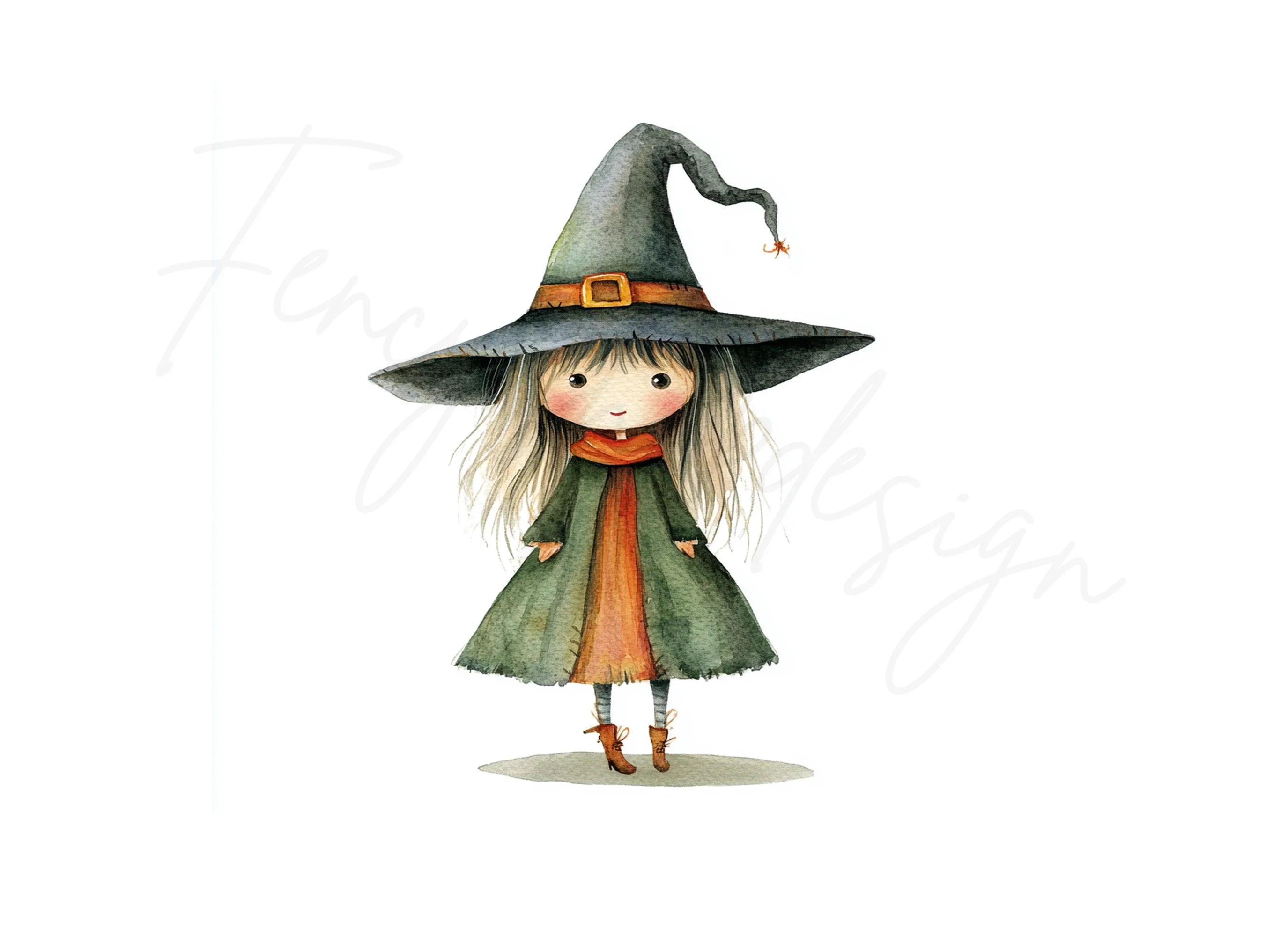 Cute Little Witch Clipart Bundle