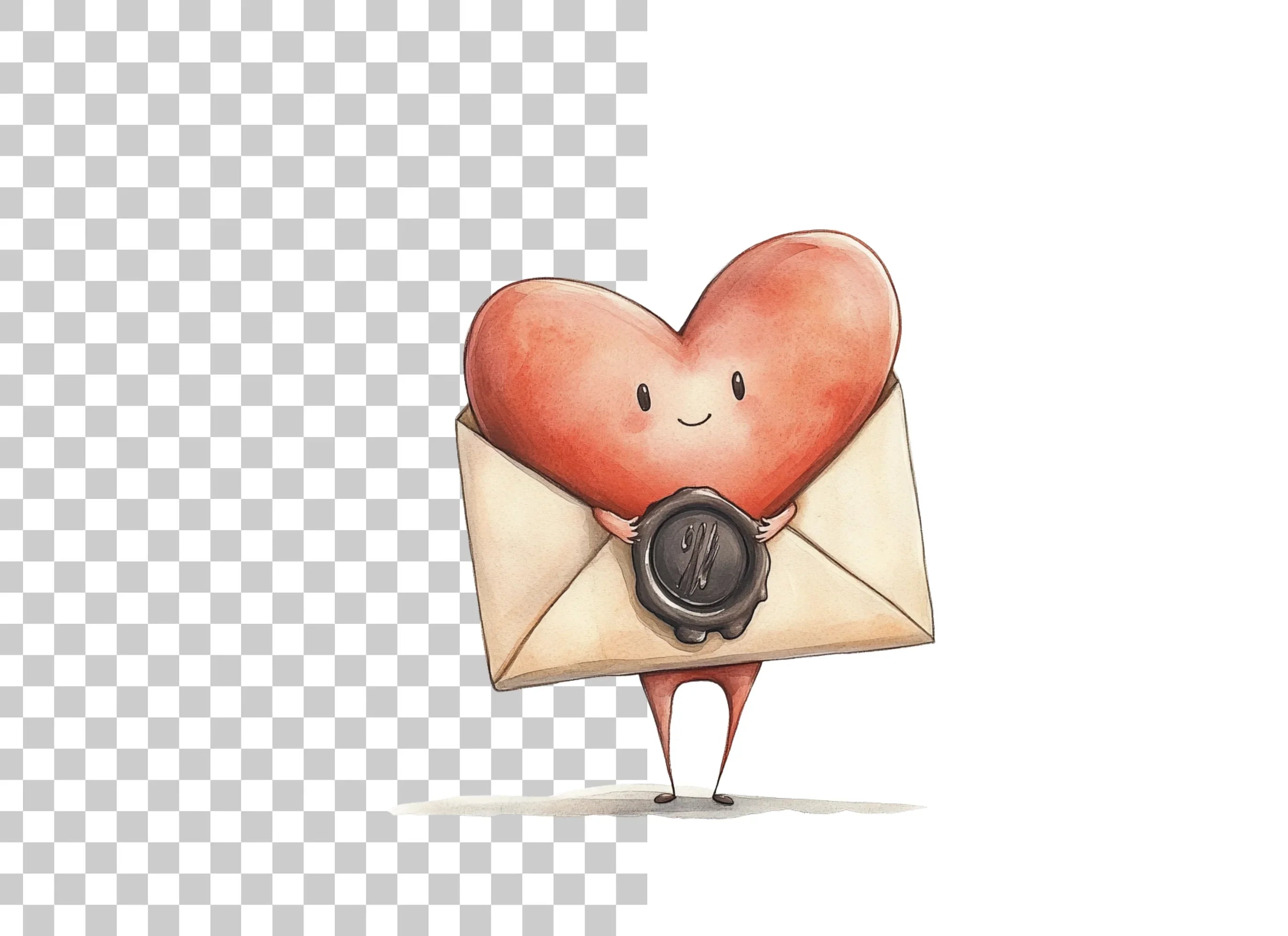 Cute Heart Envelope Clipart Bundle