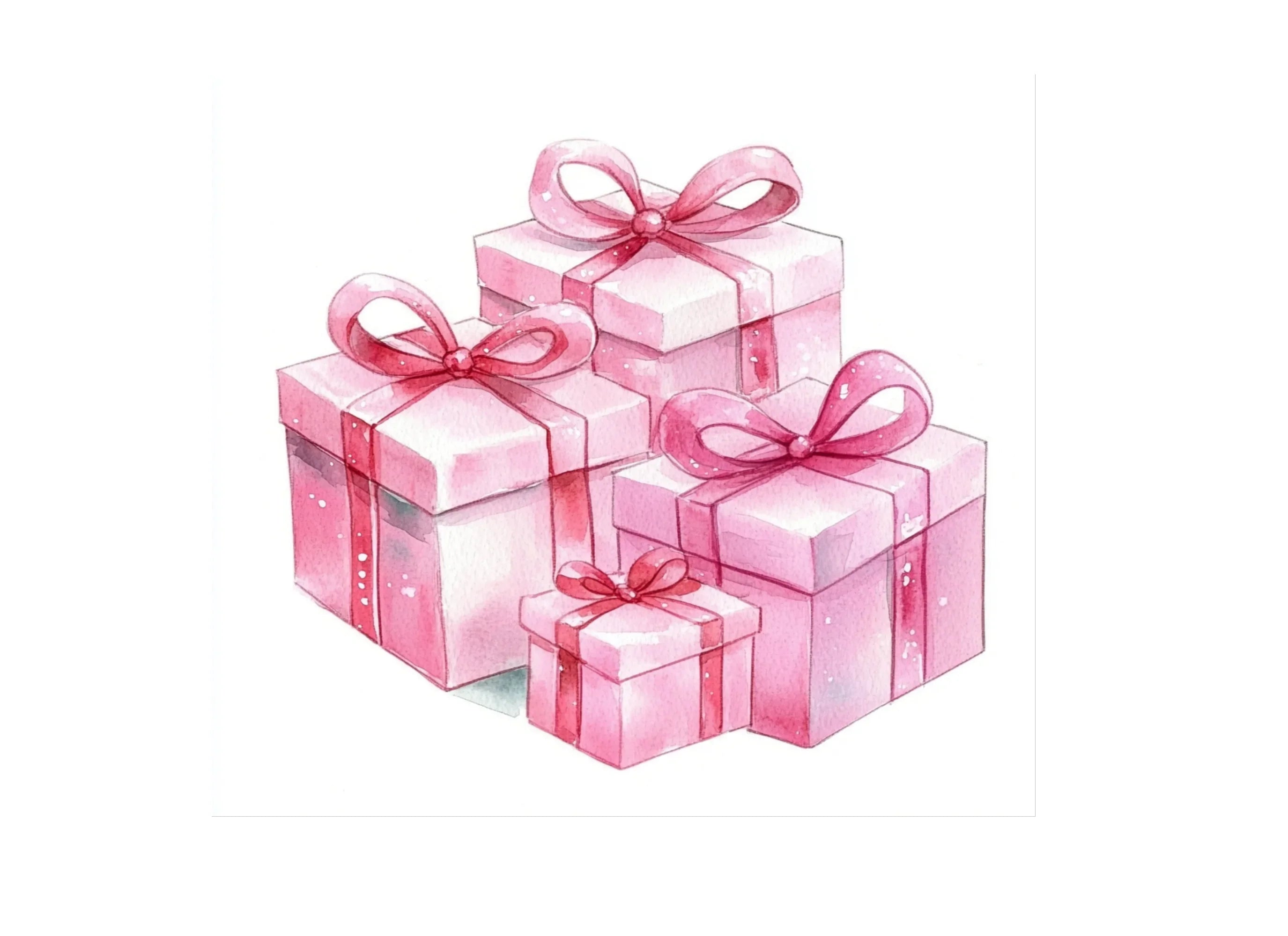 Pink Gift Boxes Clipart Bundle