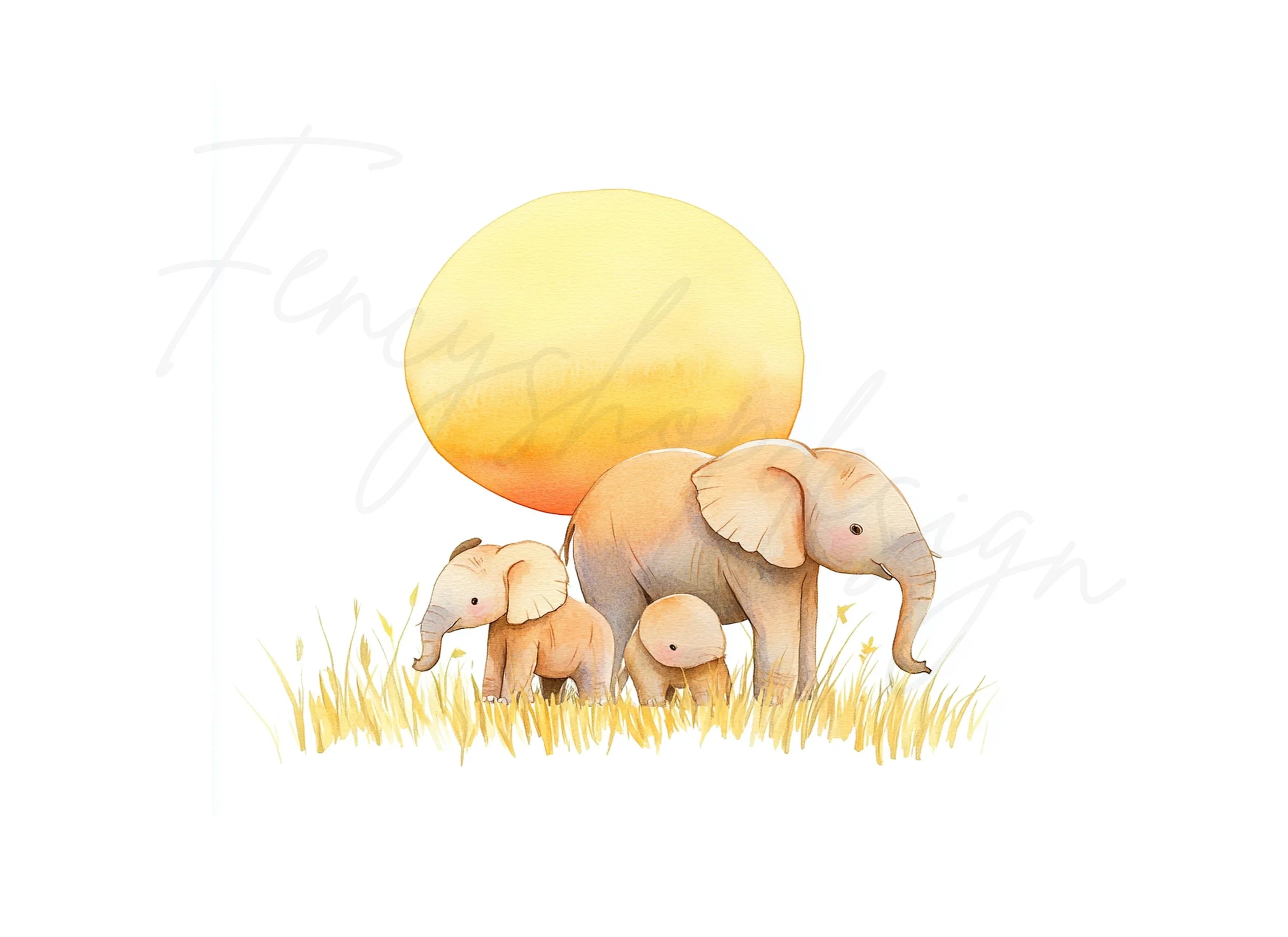 Elephant Family Clipart Bundle
