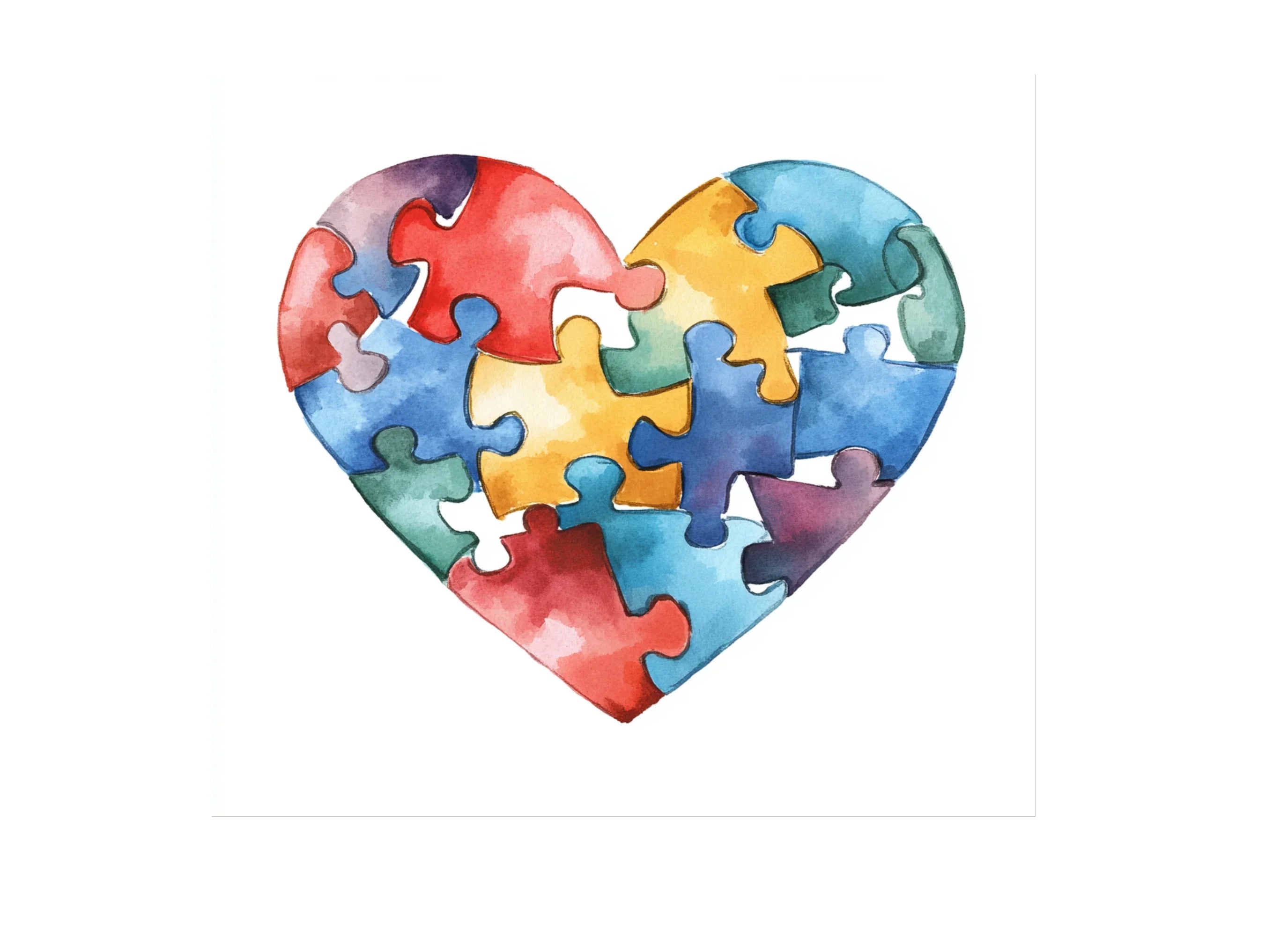 Puzzle Heart Clipart Bundle