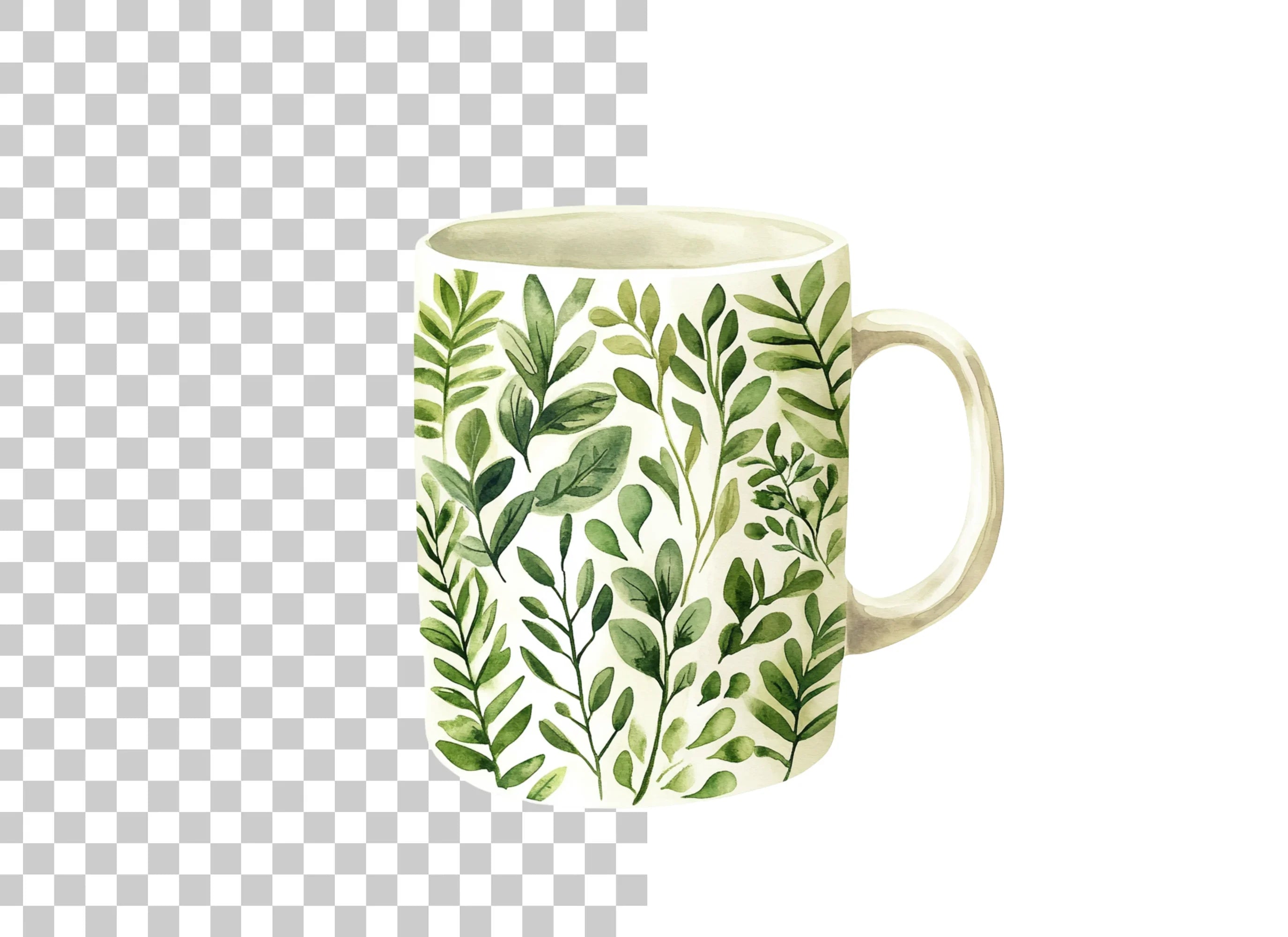 Green Leaf Pattern Clipart Bundle