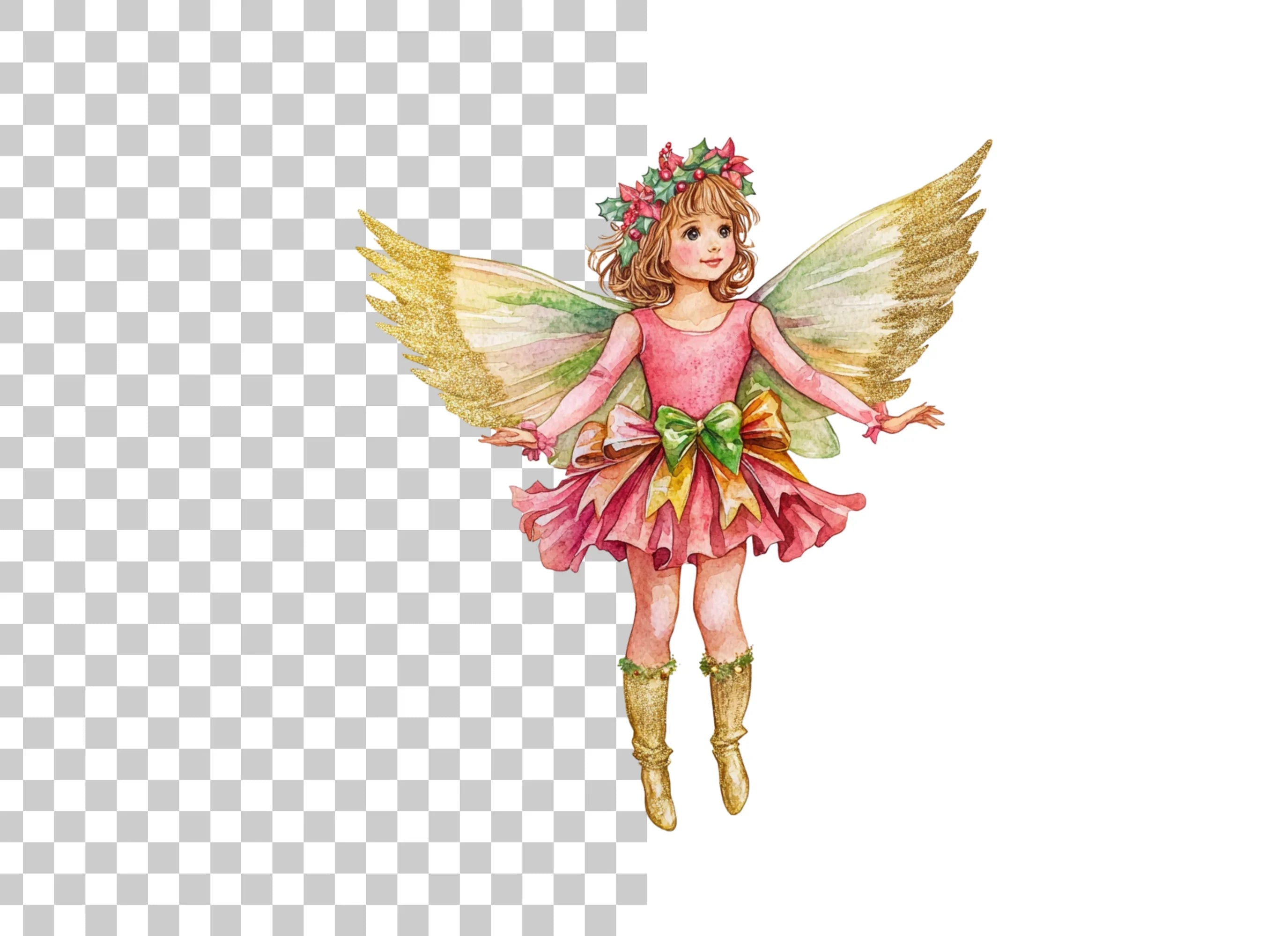 Elegant Christmas Fairy Clipart Bundle