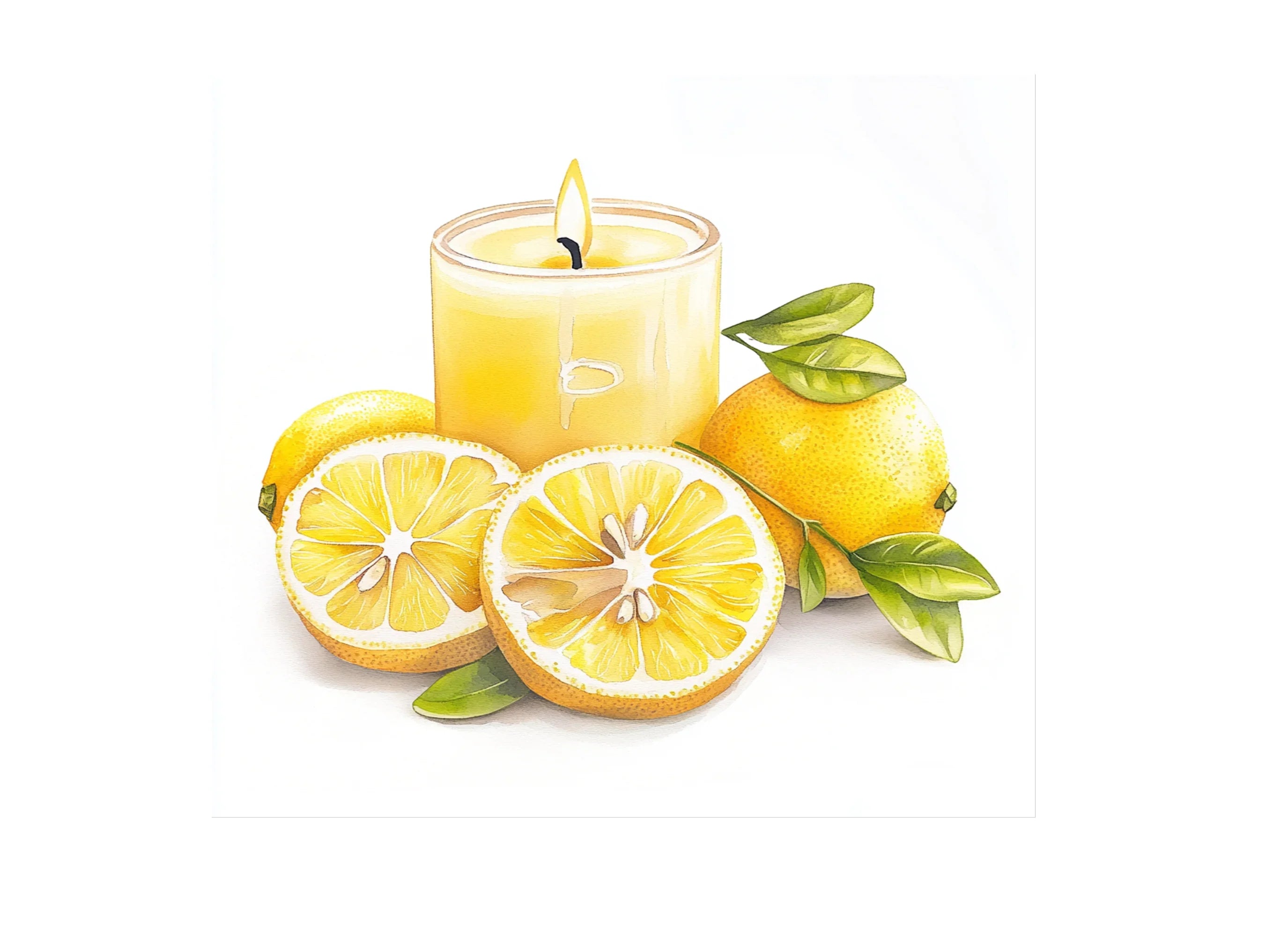 Lemon Scented Candle Clipart Bundle